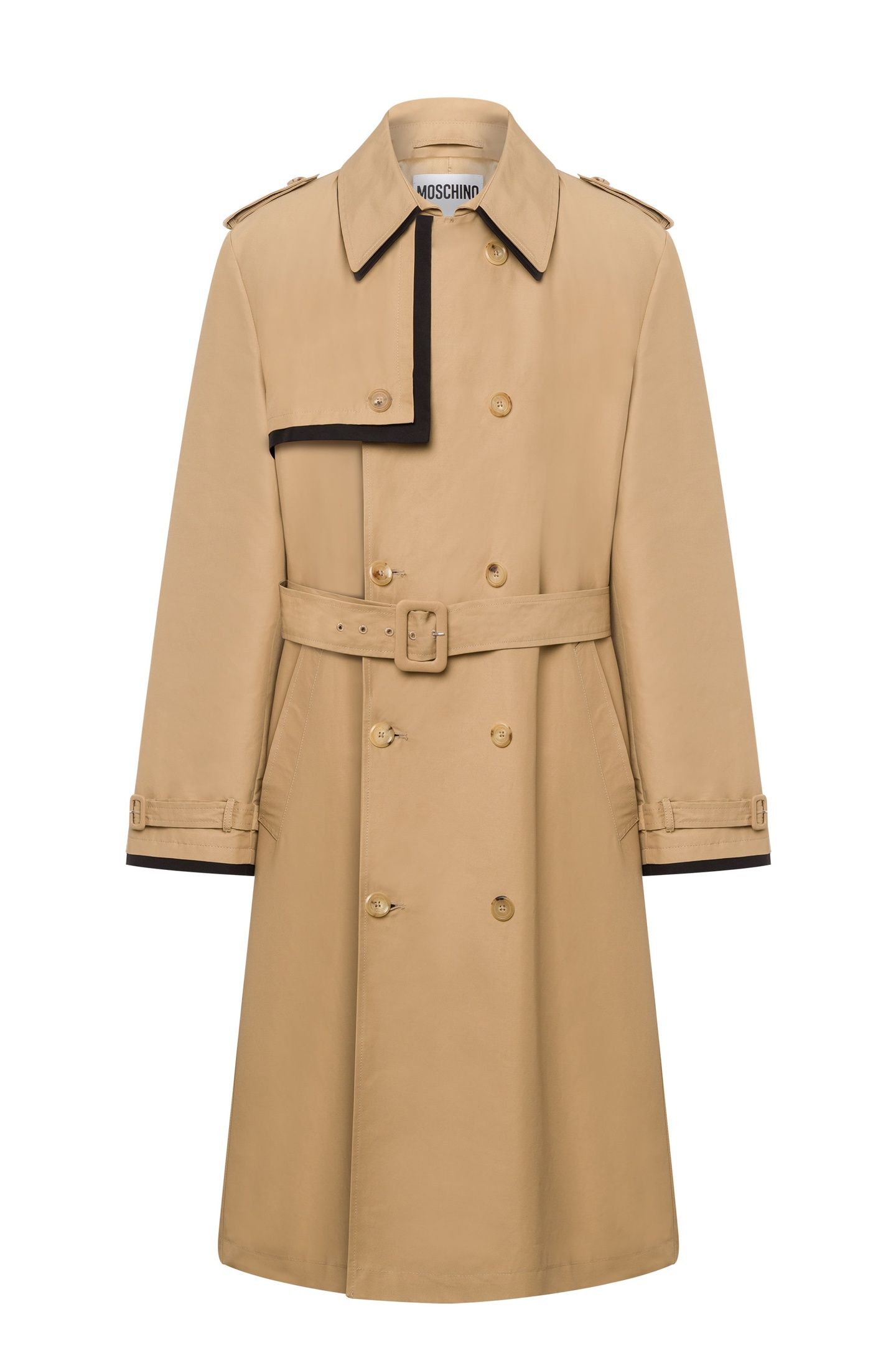 CONTRASTING LAYERS CANVAS TRENCH COAT BROWN 3