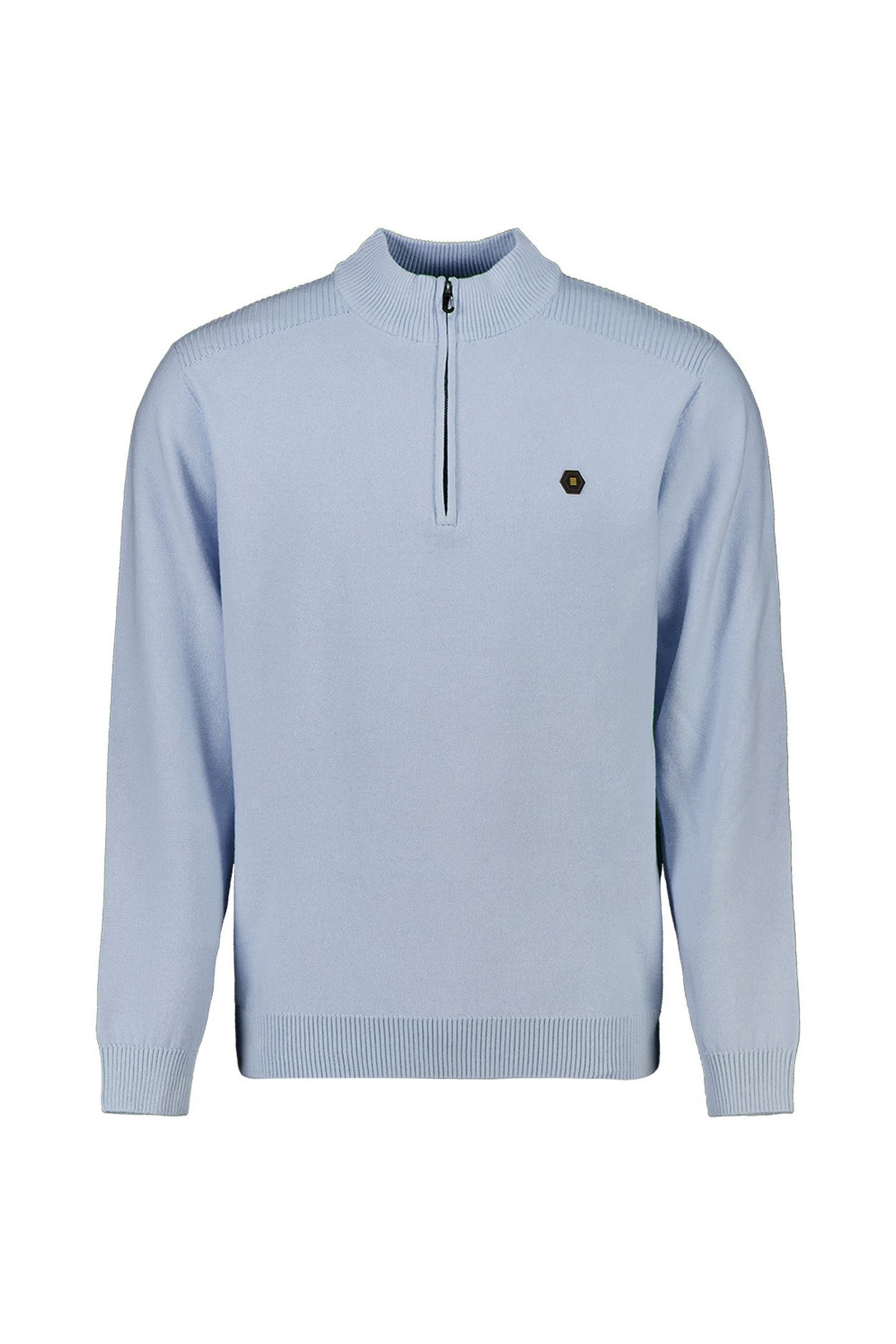 PULLOVER HALF ZIP SHOULDER DETAIL DUSTY BLUE 1