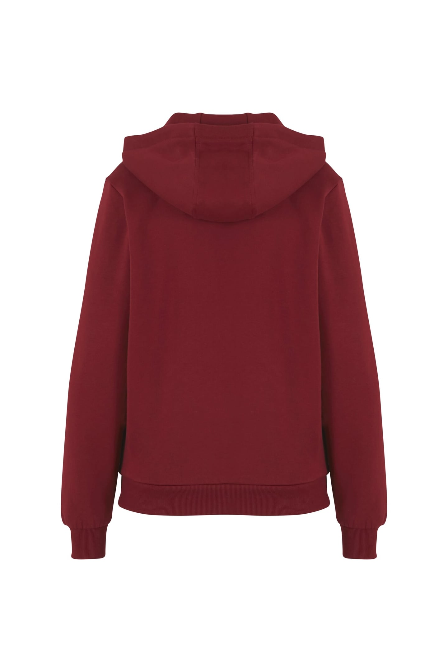 LADIES ESSENTIALS LOOSE BRUSHED FLEECE HOODY BURGUNDY 4