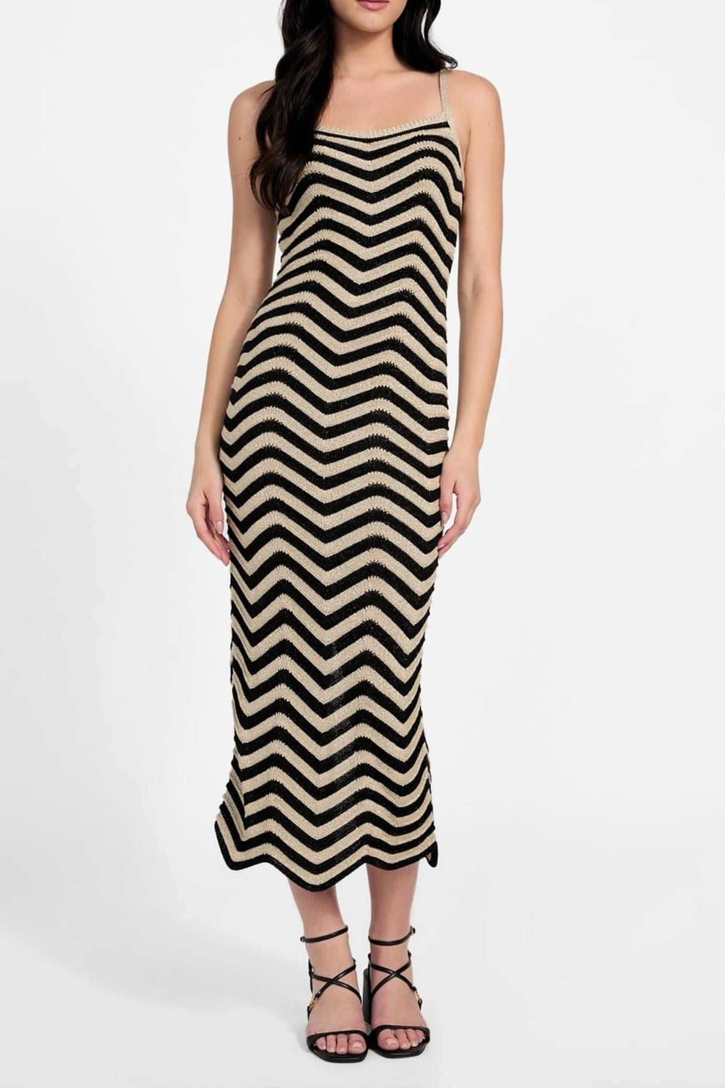 SL VERA CHEVRON LACE NATURAL/JET BLACK MU 1