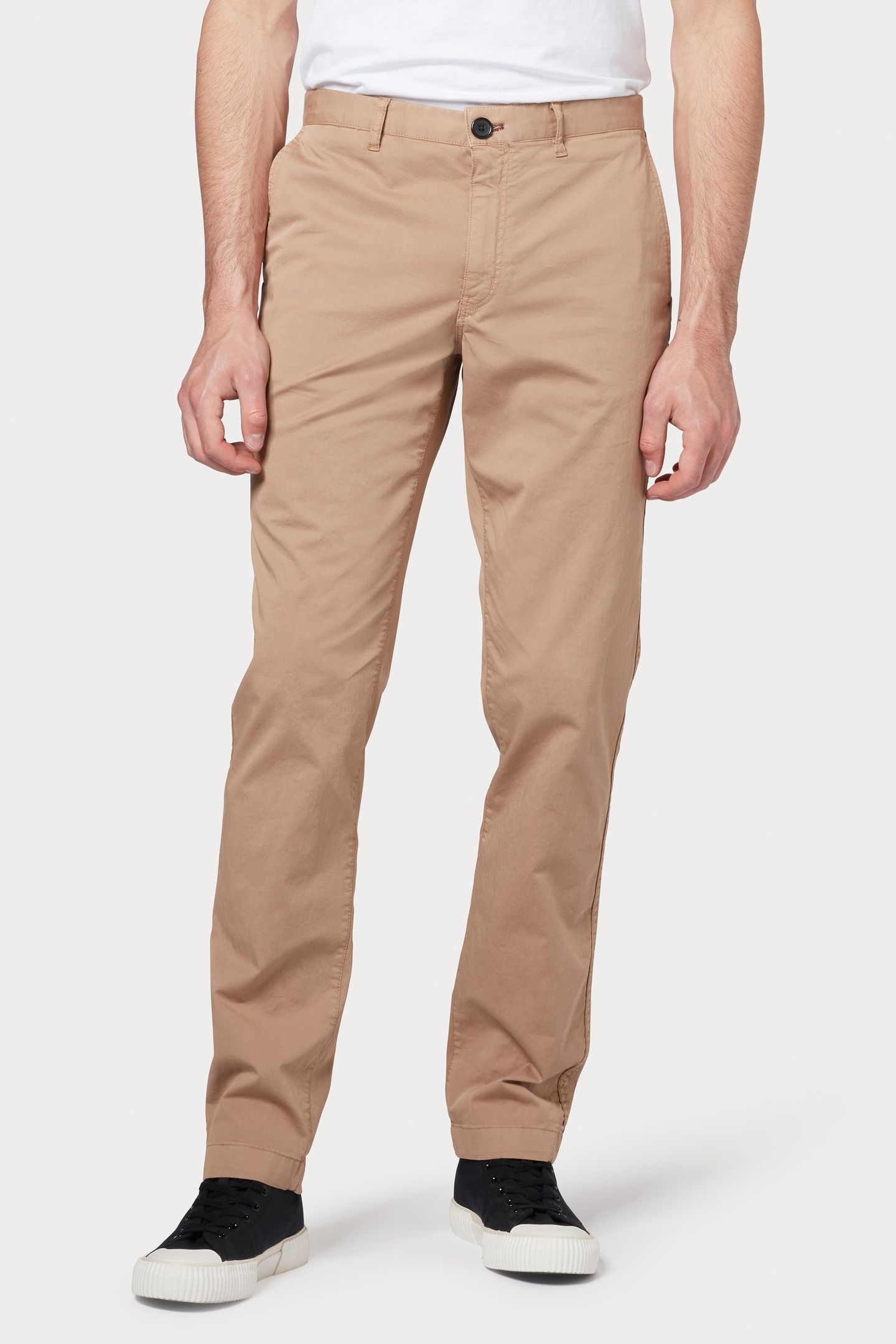 MENS MID FIT STITCHED CHINO CAMEL 1