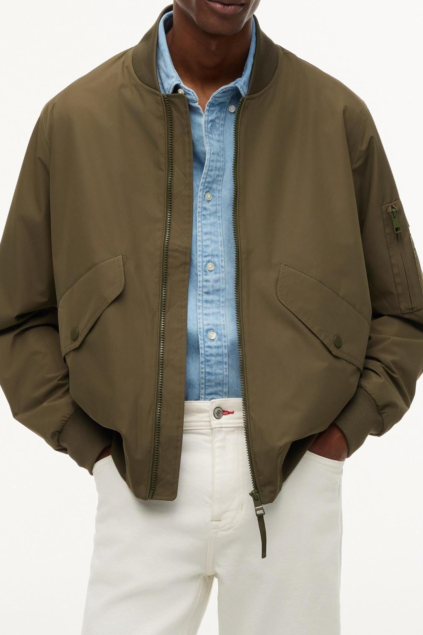 PACKABLE BOMBER PLATINUM OLIVE 1