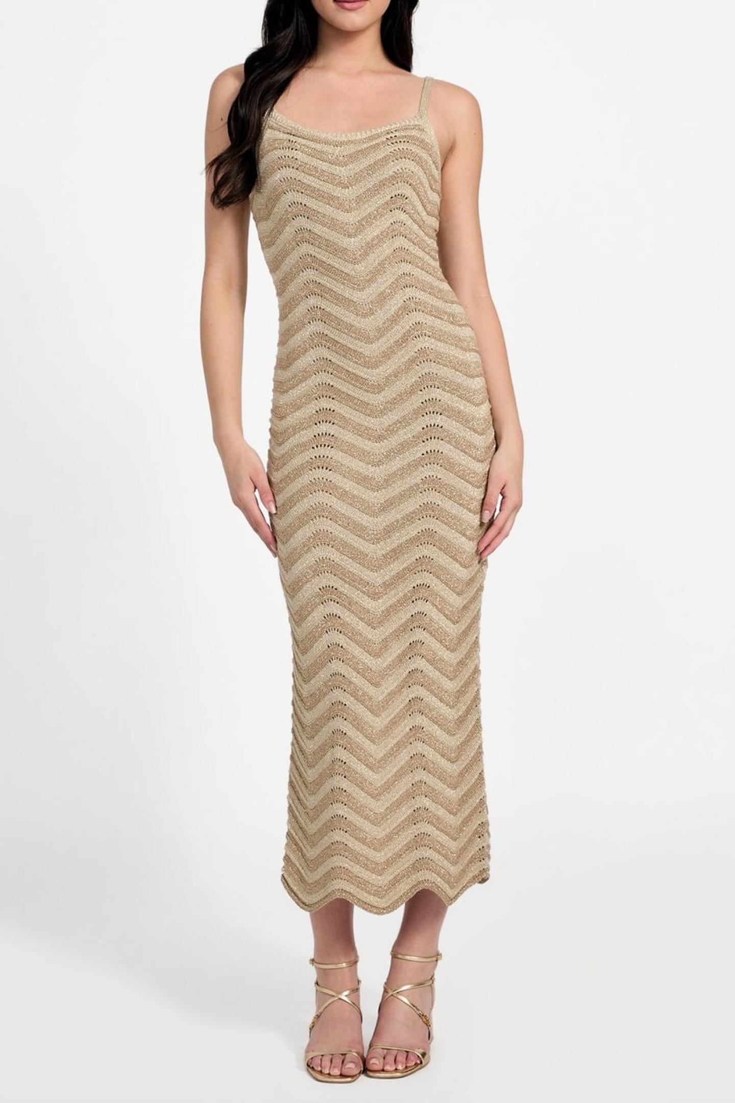 SL VERA CHEVRON LACE NATURAL/GOLD MULTI S 1
