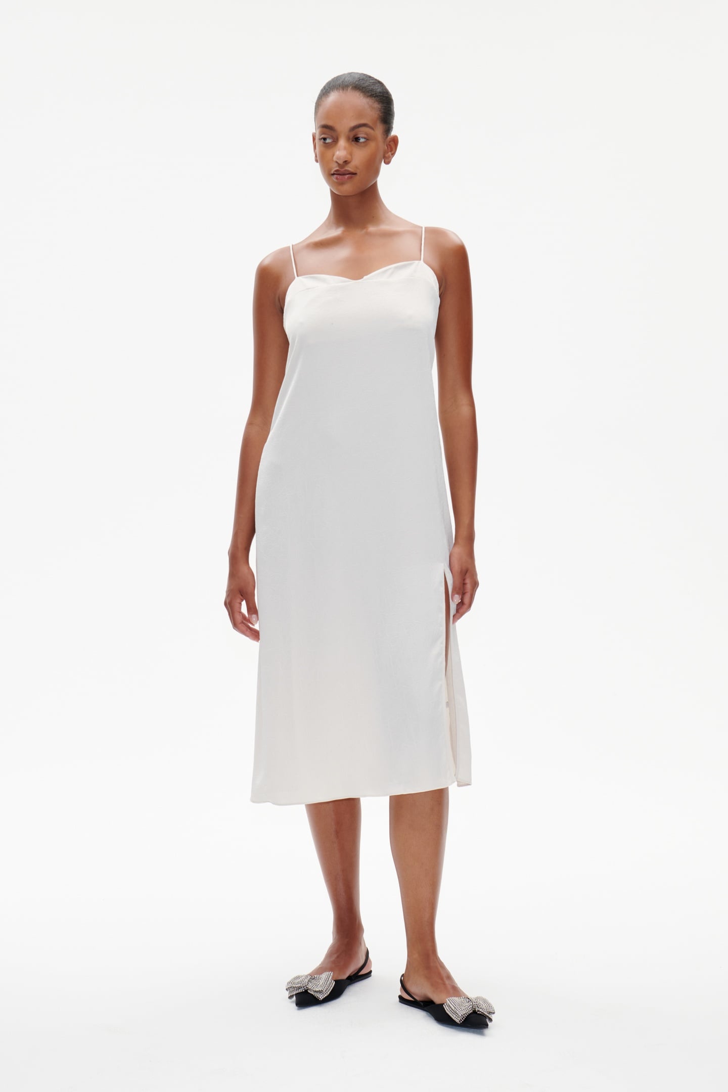 ALEENA DRESS WHITE SAND 1