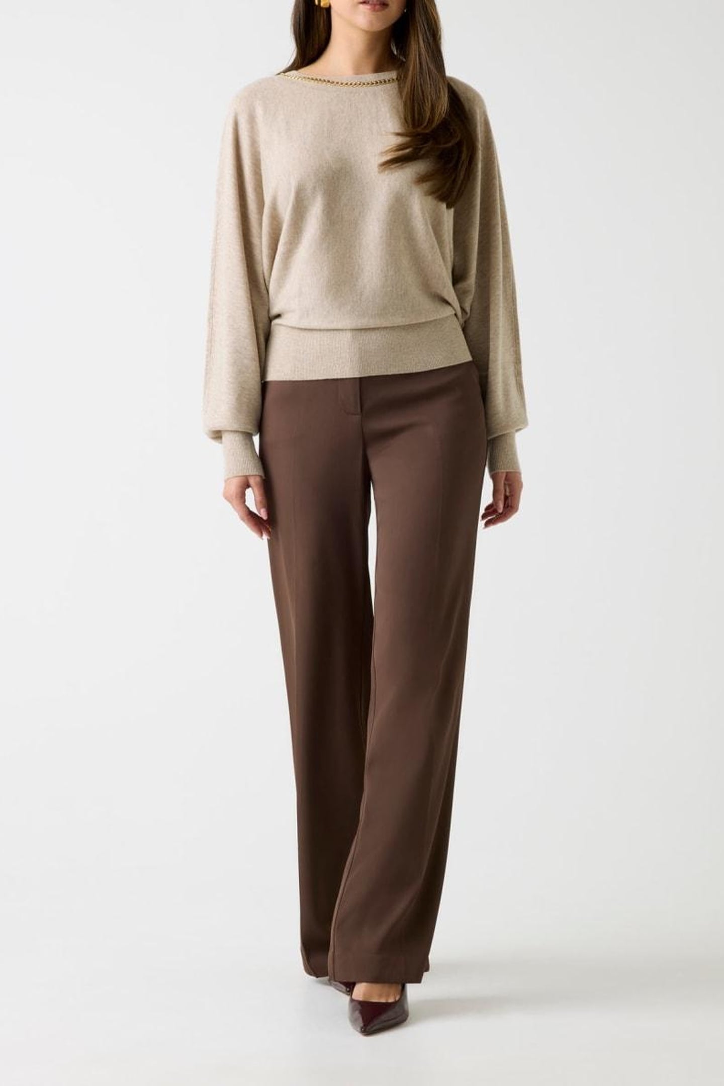 ABEL CN DOLMAN SLEEV VELVET TAUPE MULTI 2