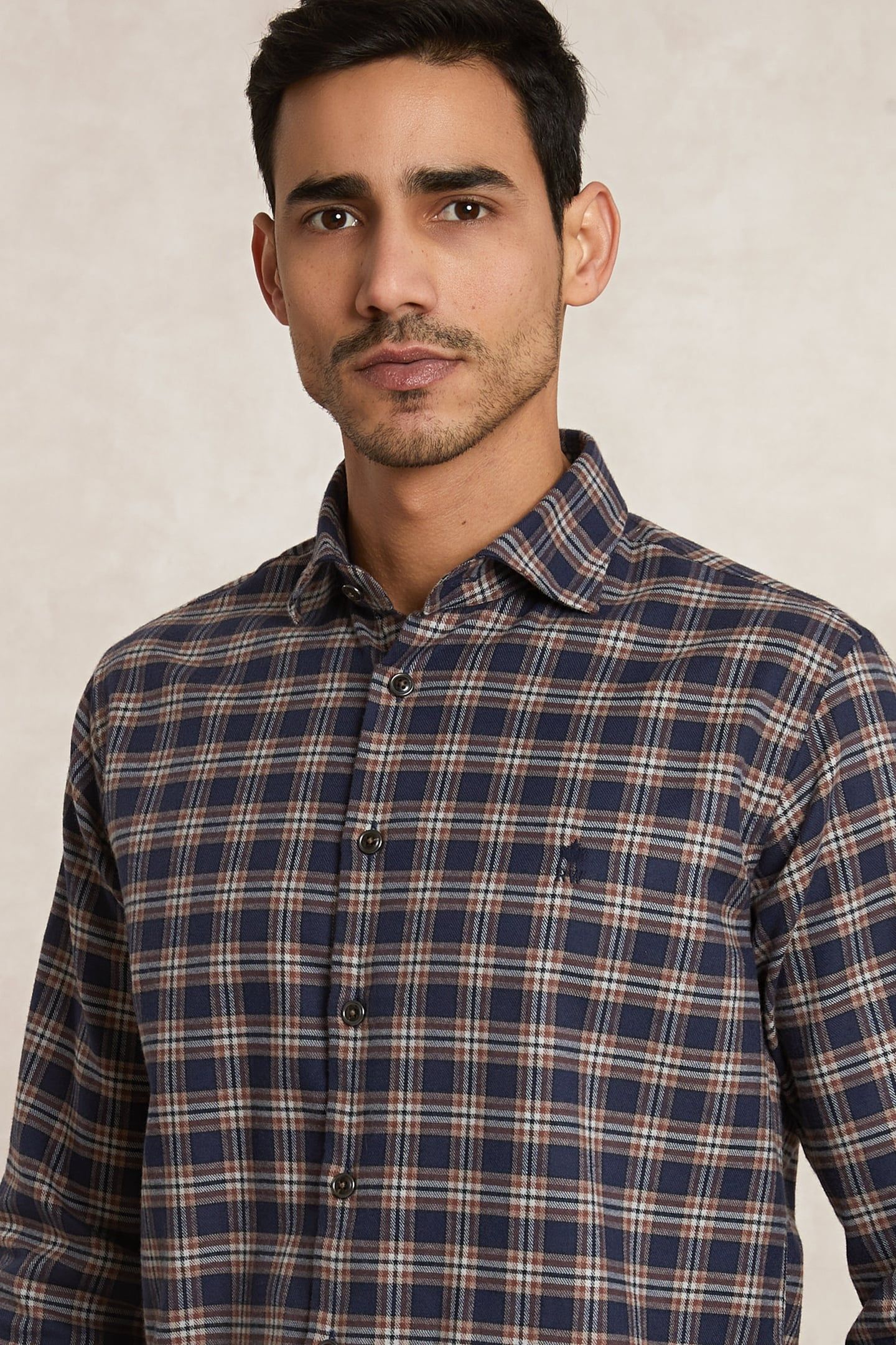 CUSTOM FIT CHECKED FLANNEL SHIRT MULTI 5