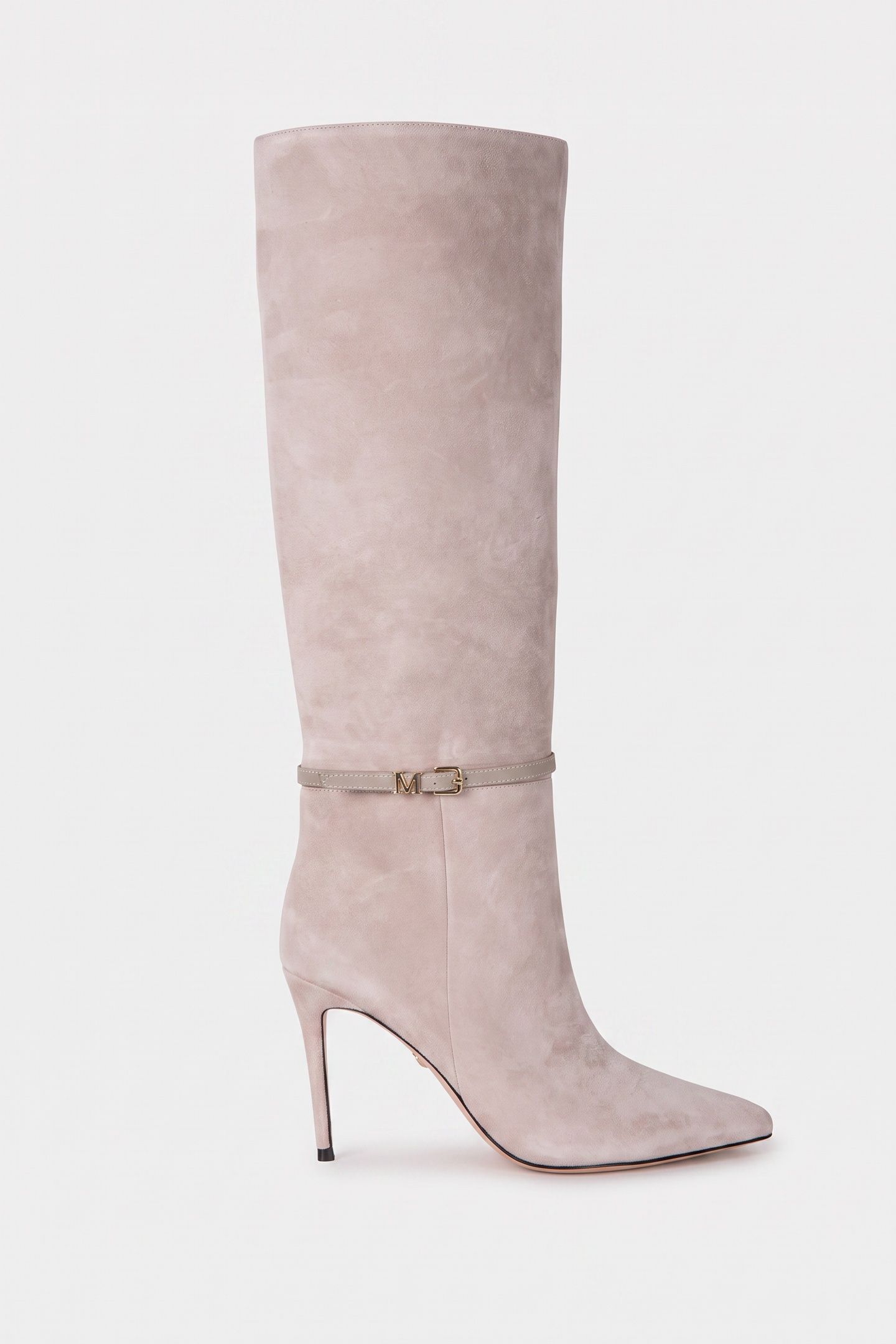 TUBULAR SHAFT BOOT VELVET TAUPE SUEDE 1