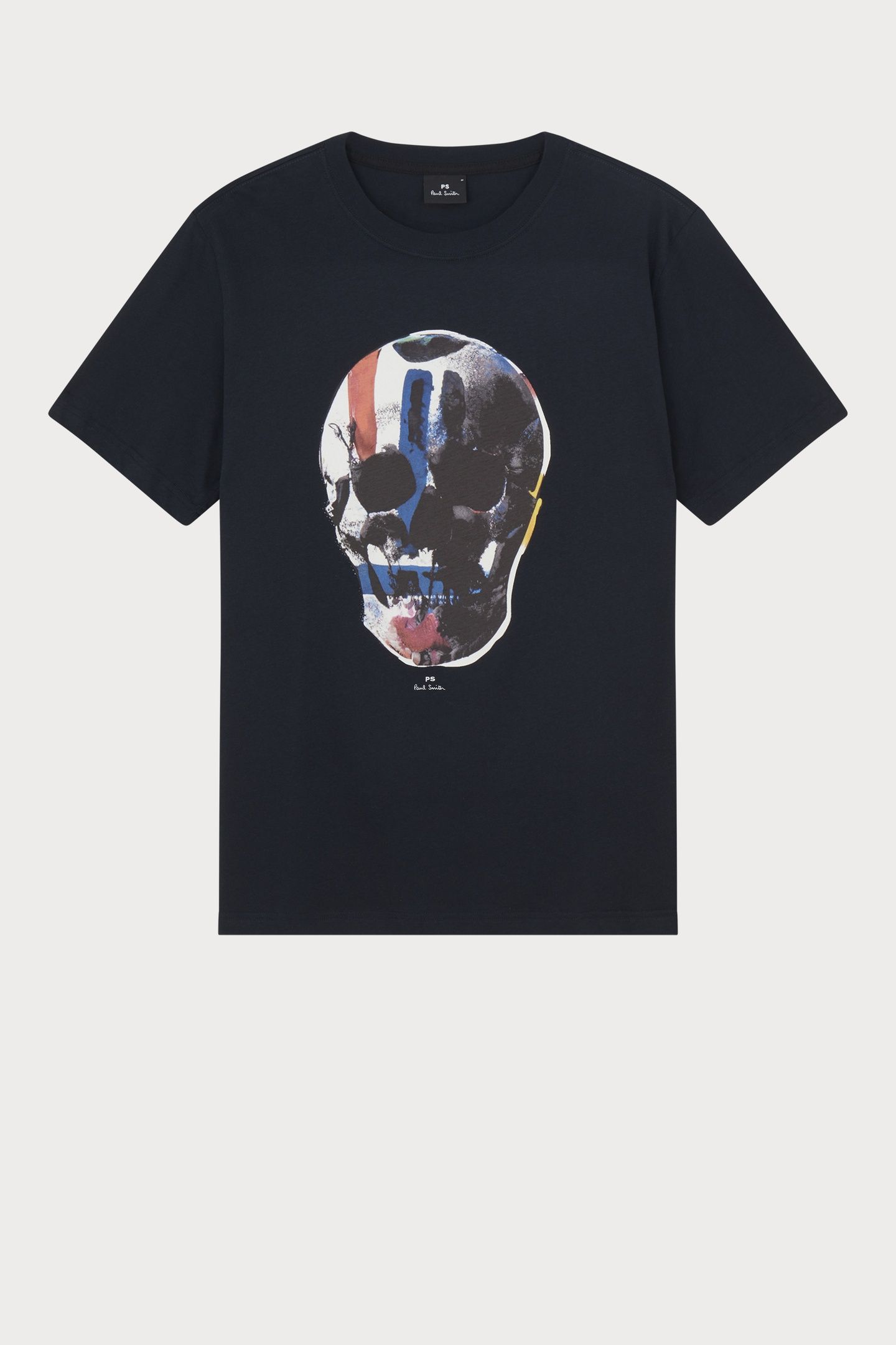 MENS REG FIT SS T SHIRT SKULL RED BLUE VERY DARK NAVY 5