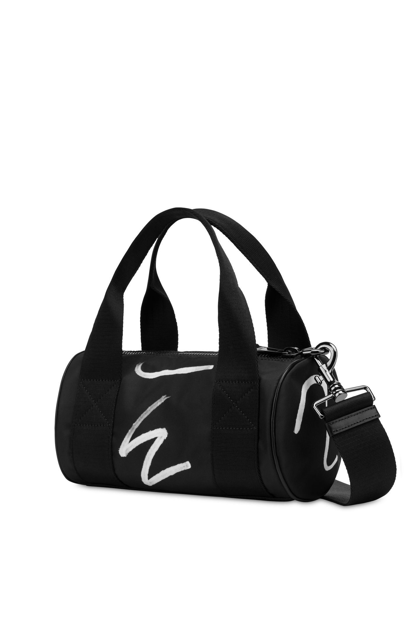 SHADOWS & SQUIGGLES MINI NYLON BAG BLACK 1