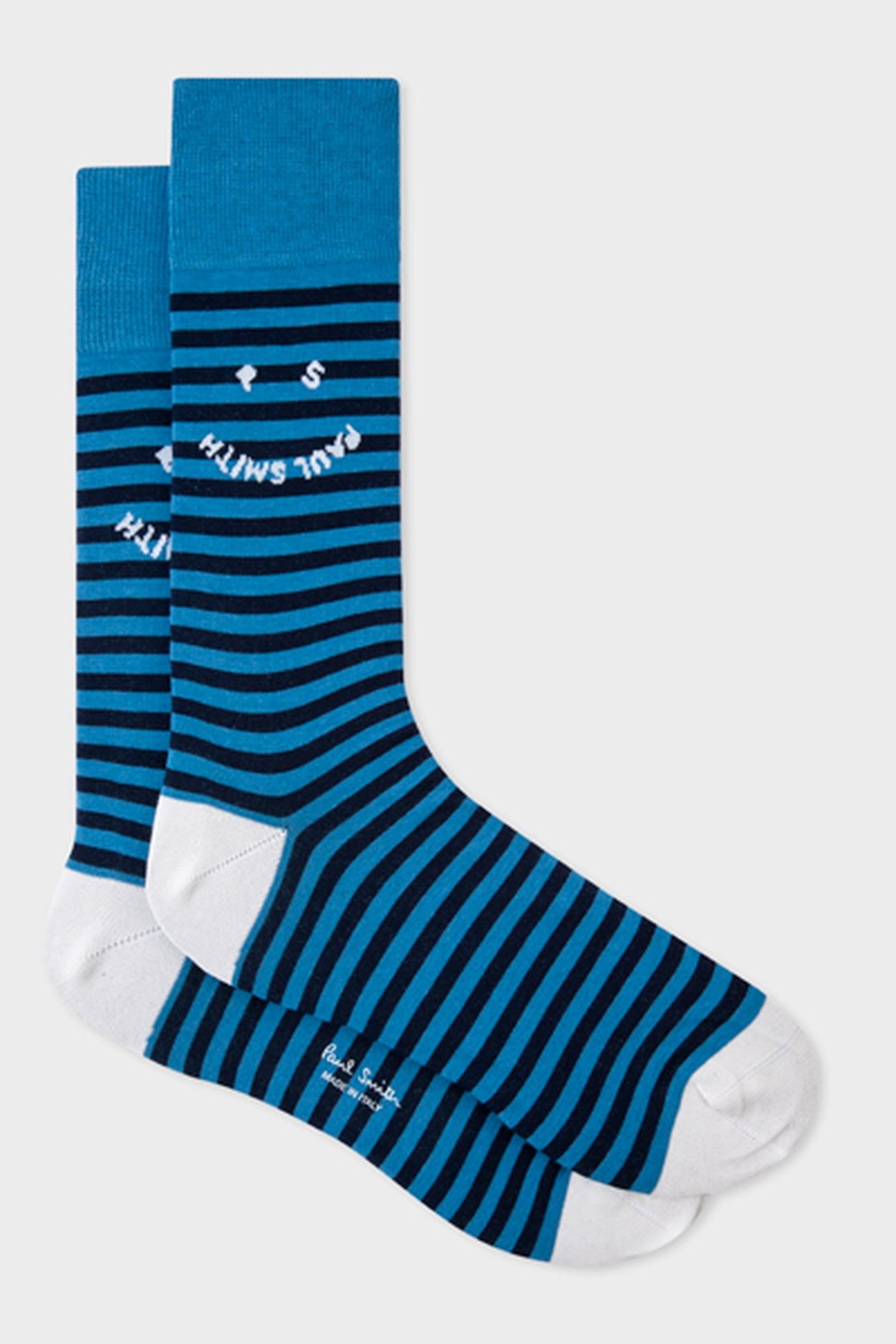 MEN SOCK HAPPY STRIPE TURQUOISE 3