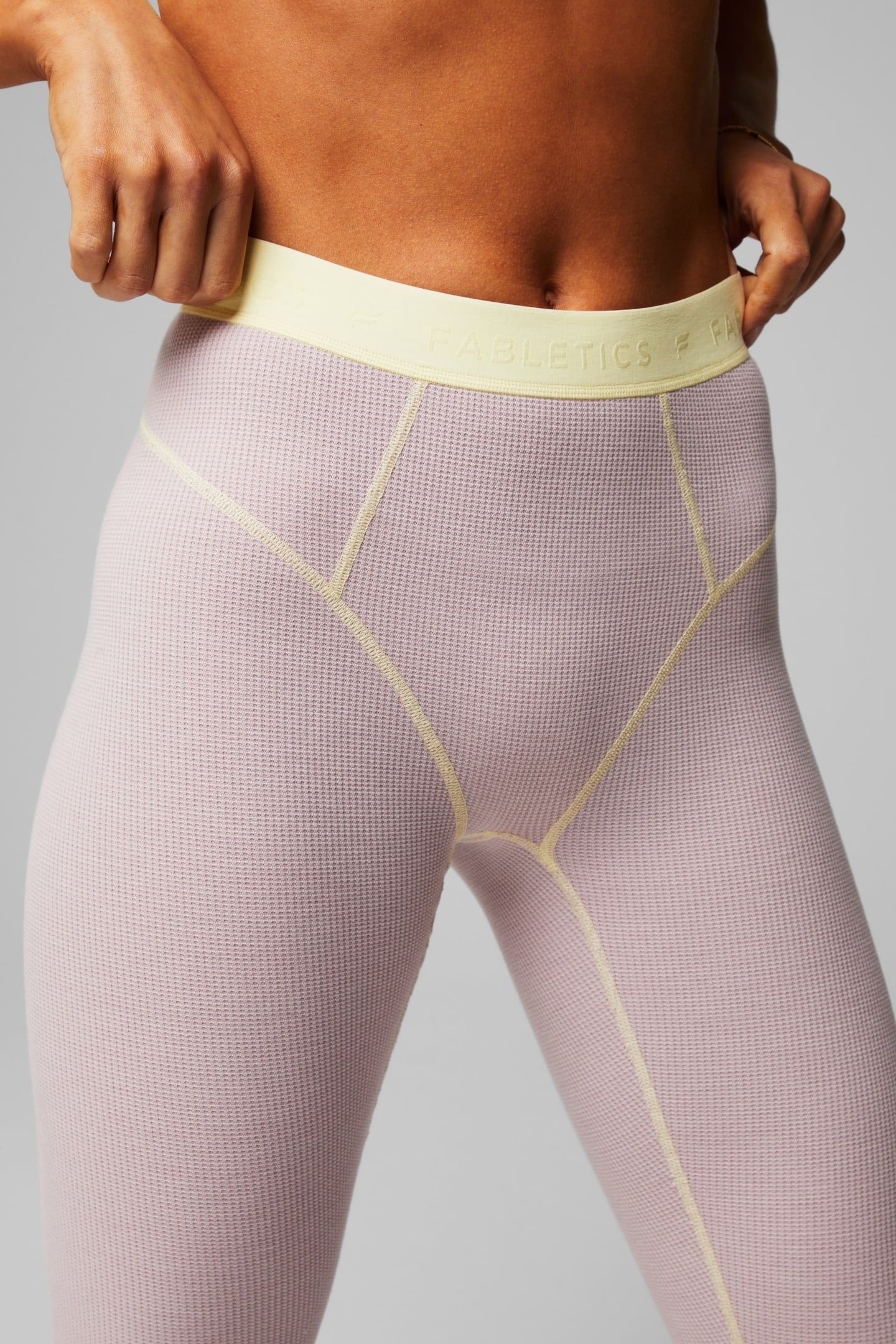 FABLETICS WAFFLE LEGGING MUTED MAUVE/BUTTER 4