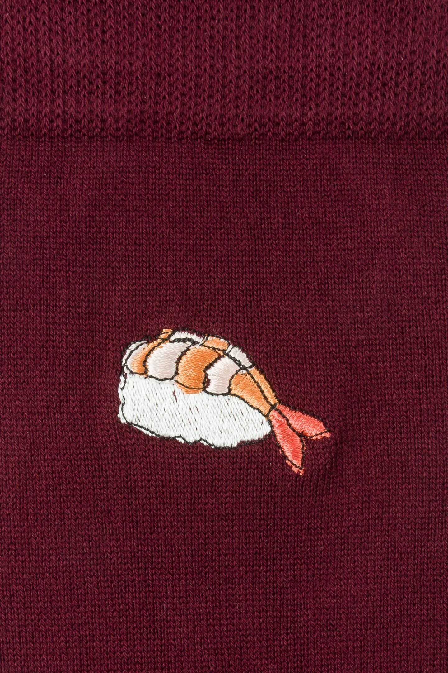 MEN SOCK EMB FOOD BURGUNDY/ BORDE 3
