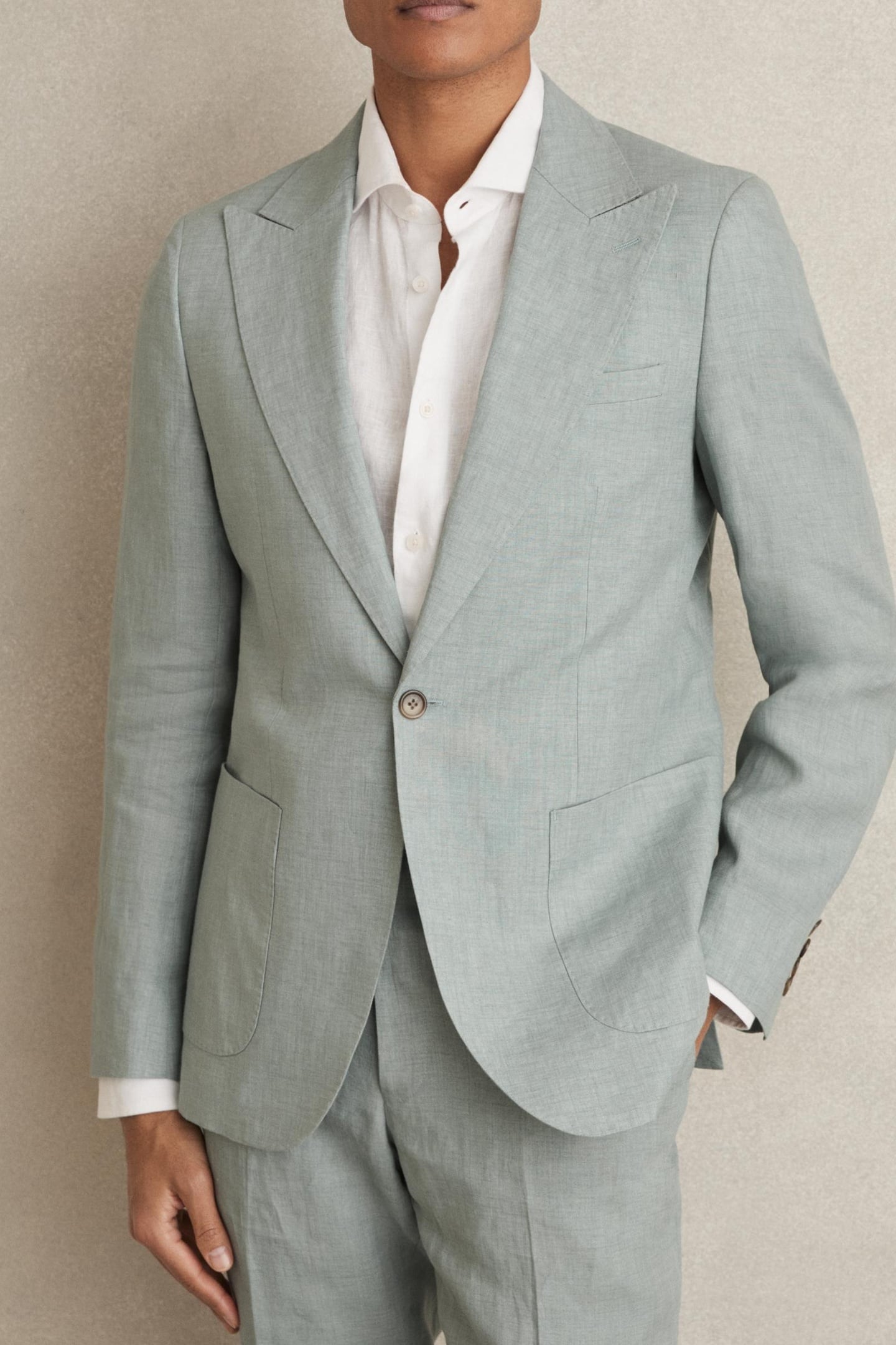 SB 2B NOTCH LINEN BLAZER OCEAN GREEN 2