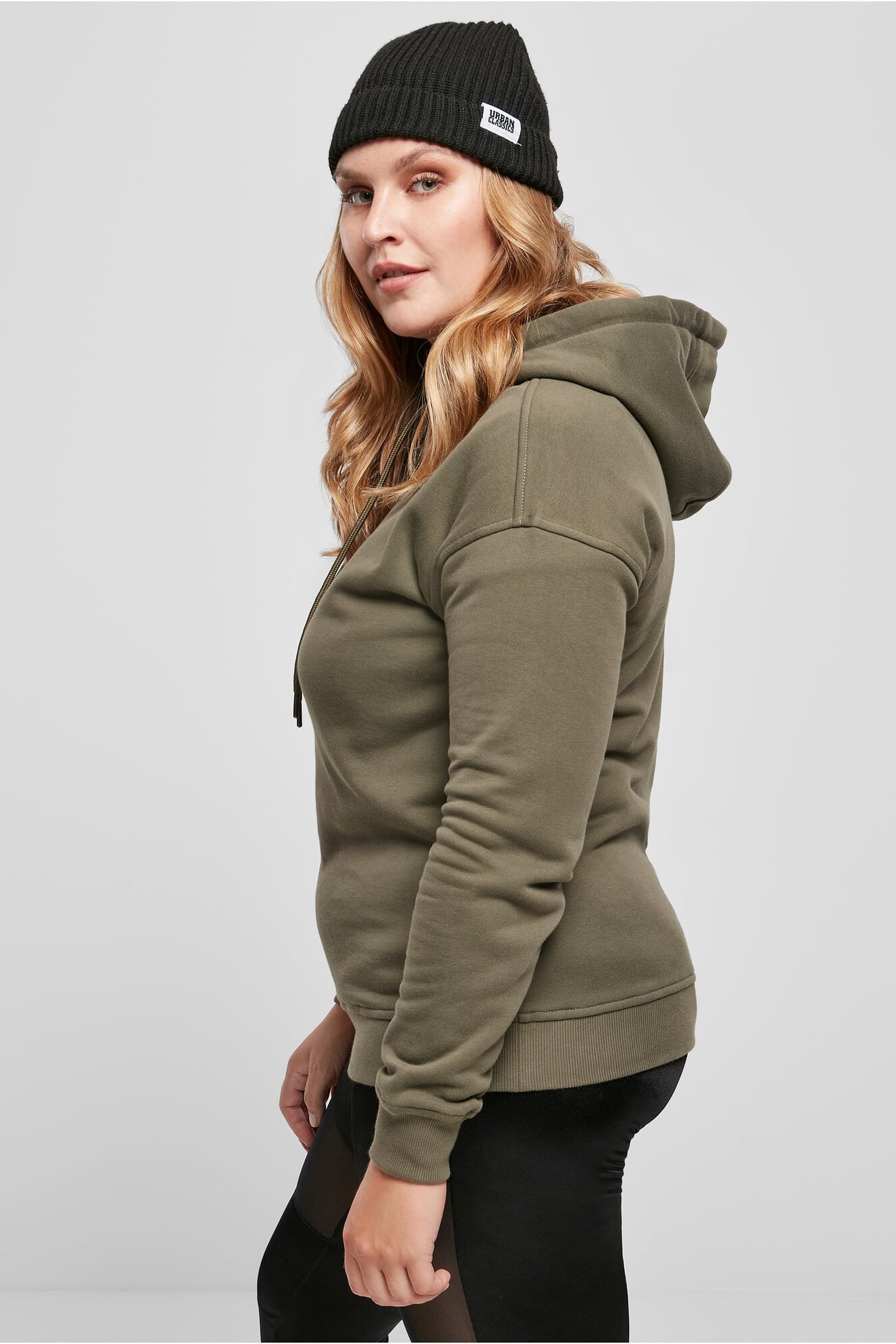 LADIES ESSENTIALS HOODY OLIVE 3