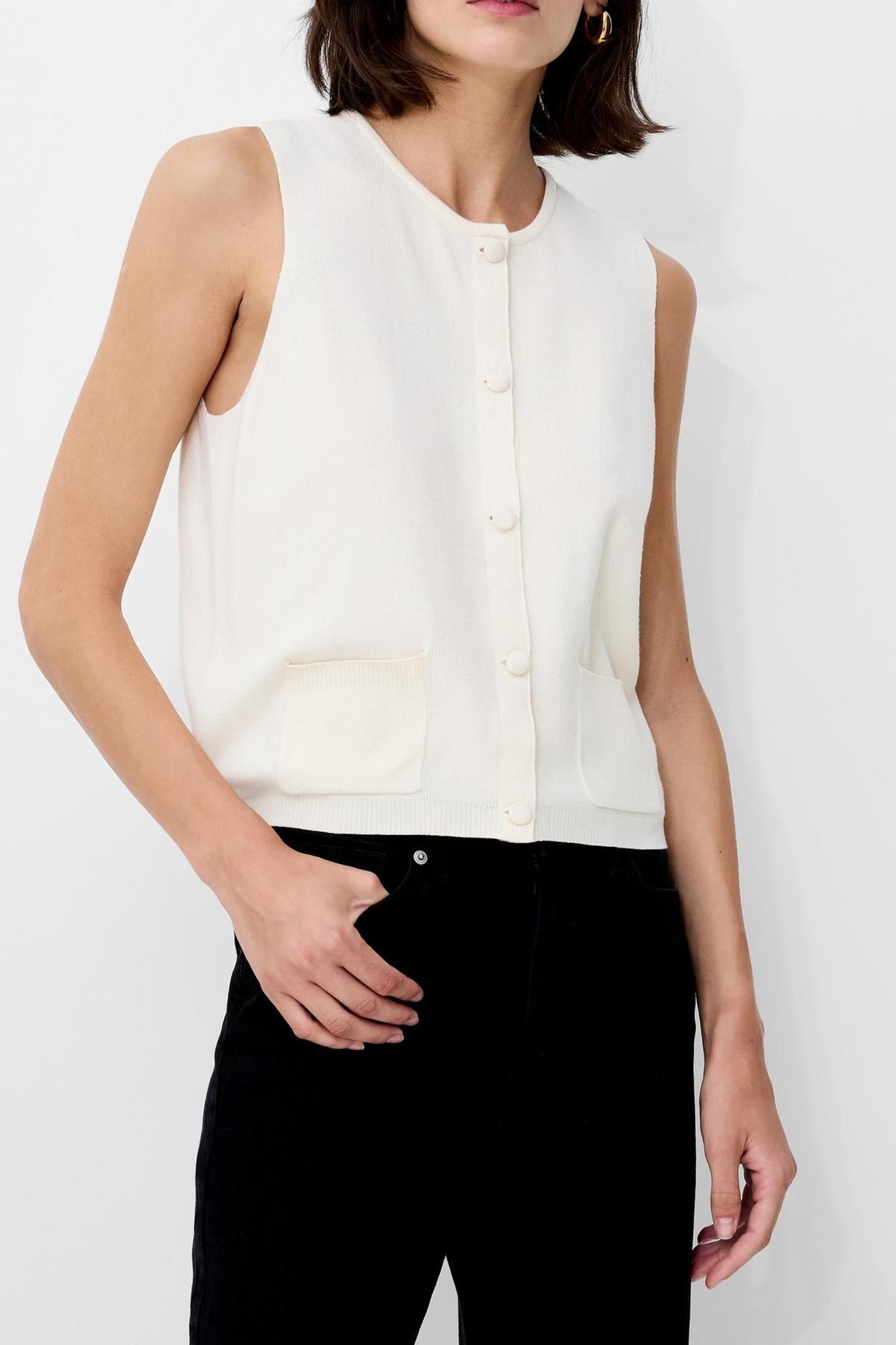 COSYSOFT KNIT VEST PORCELAIN CREAM 1