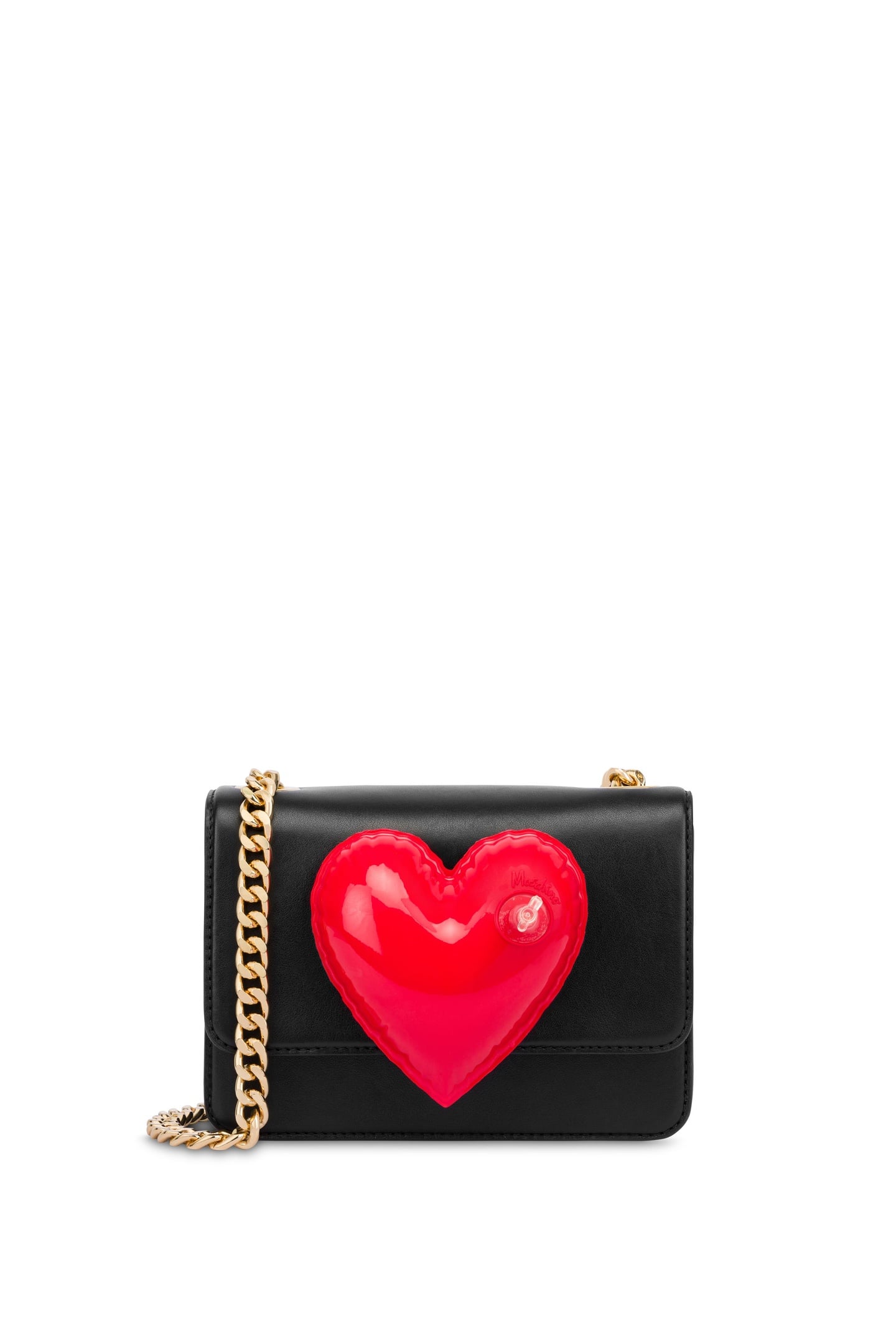 INFLATABLE HEART CALFSKIN SHOULDER BAG BLACK 2