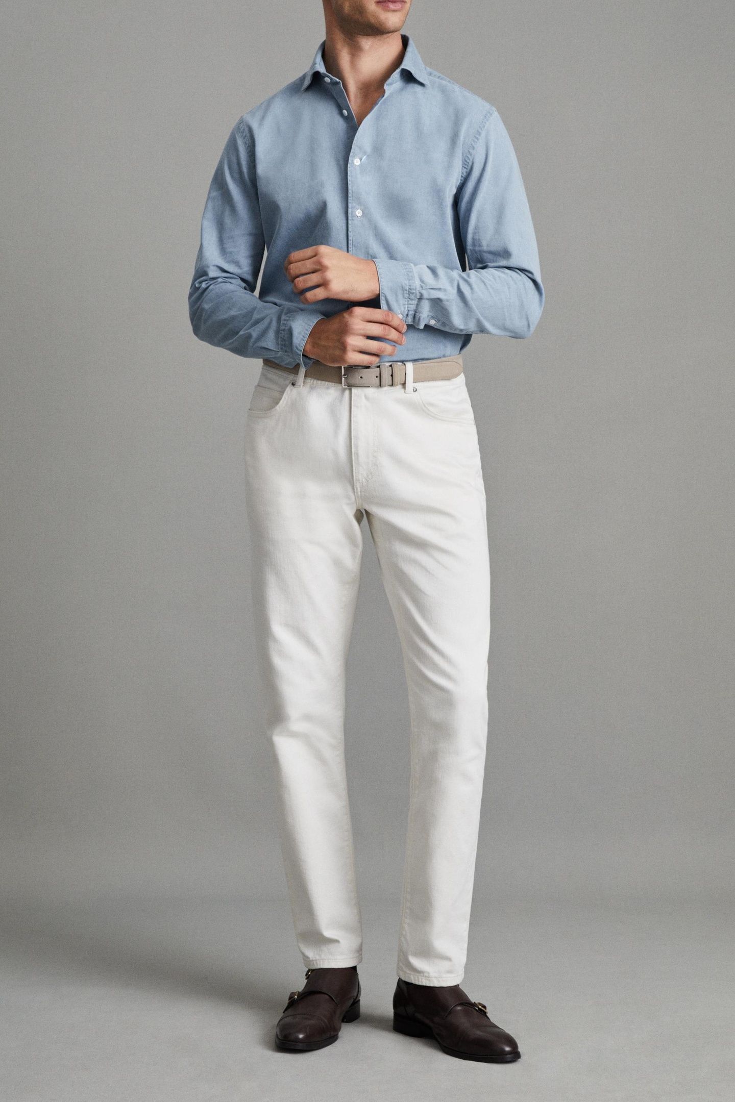 LS WASHED CHAMBRAY SHIRT BLUE 3