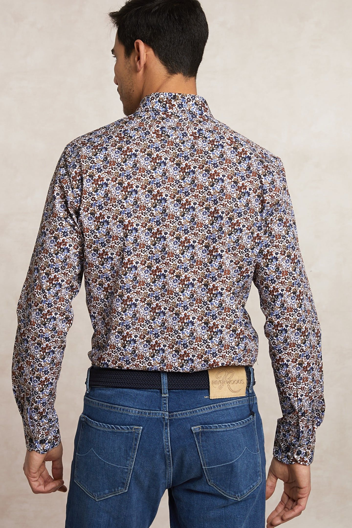 CUSTOM FIT COTTON FLORAL SHIRT MULTI 2
