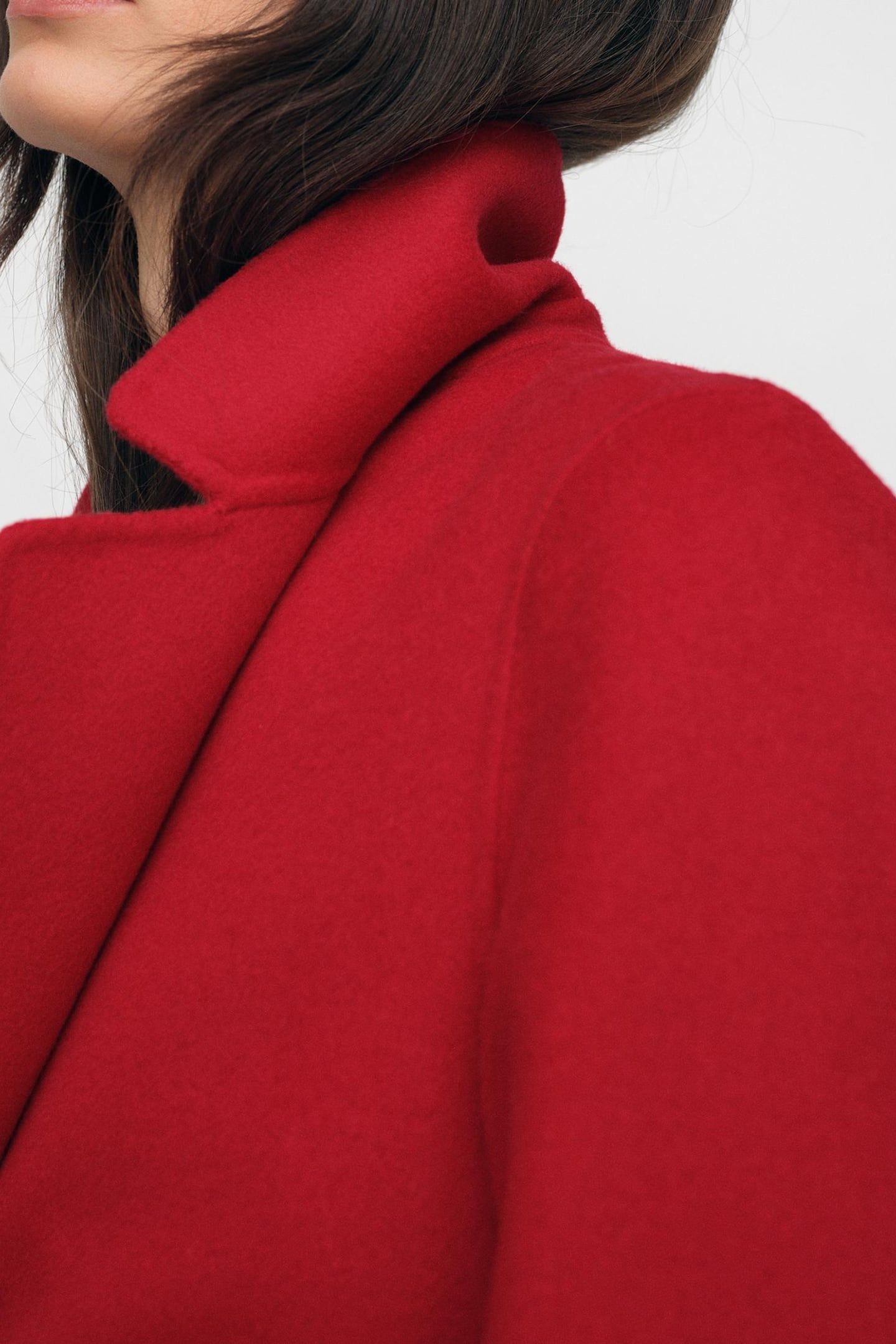 LONG DB BLIND SEAM COAT RED 8