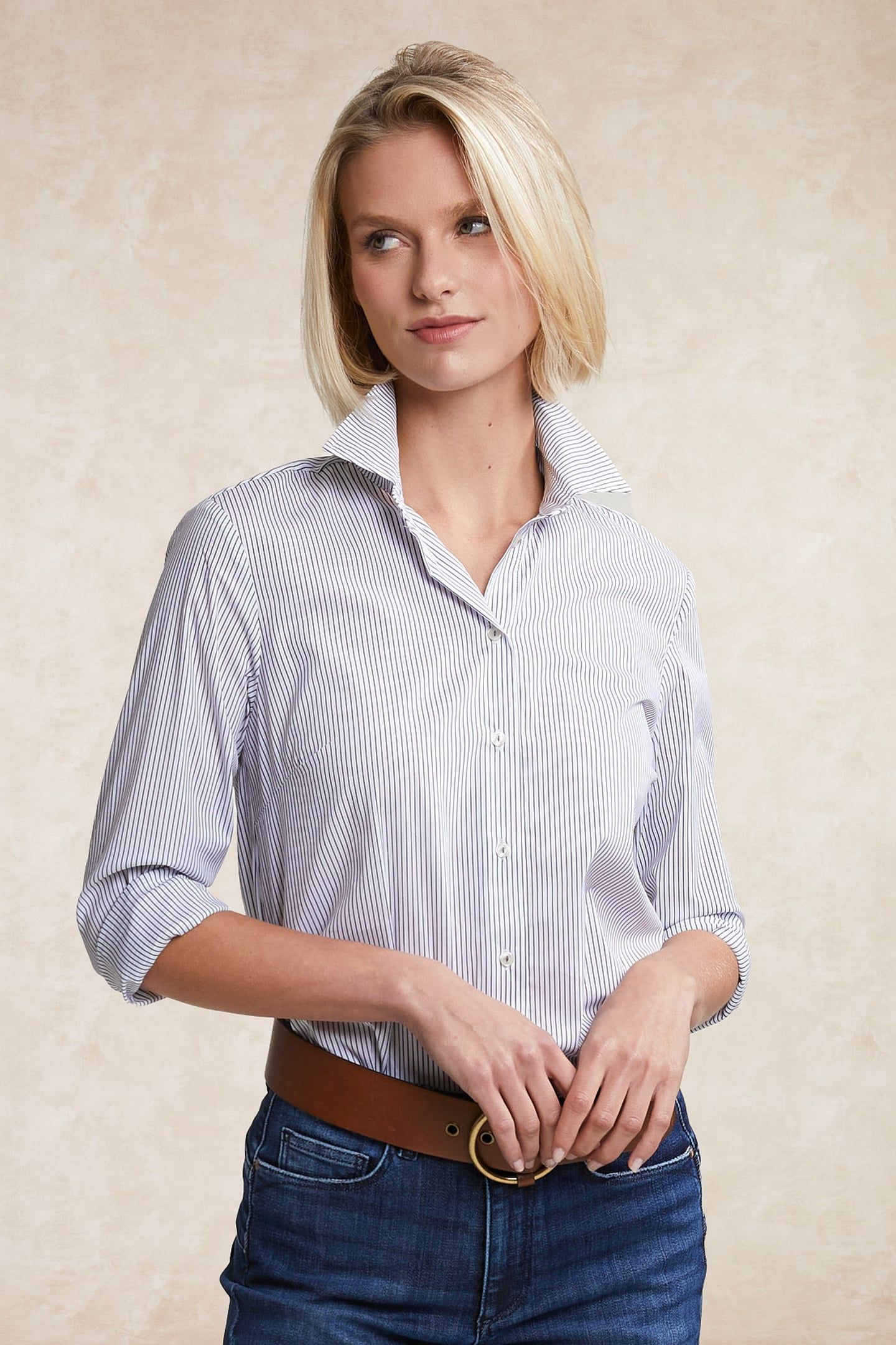 COTTON STRIPED BLOUSE GREY/WHITE 4