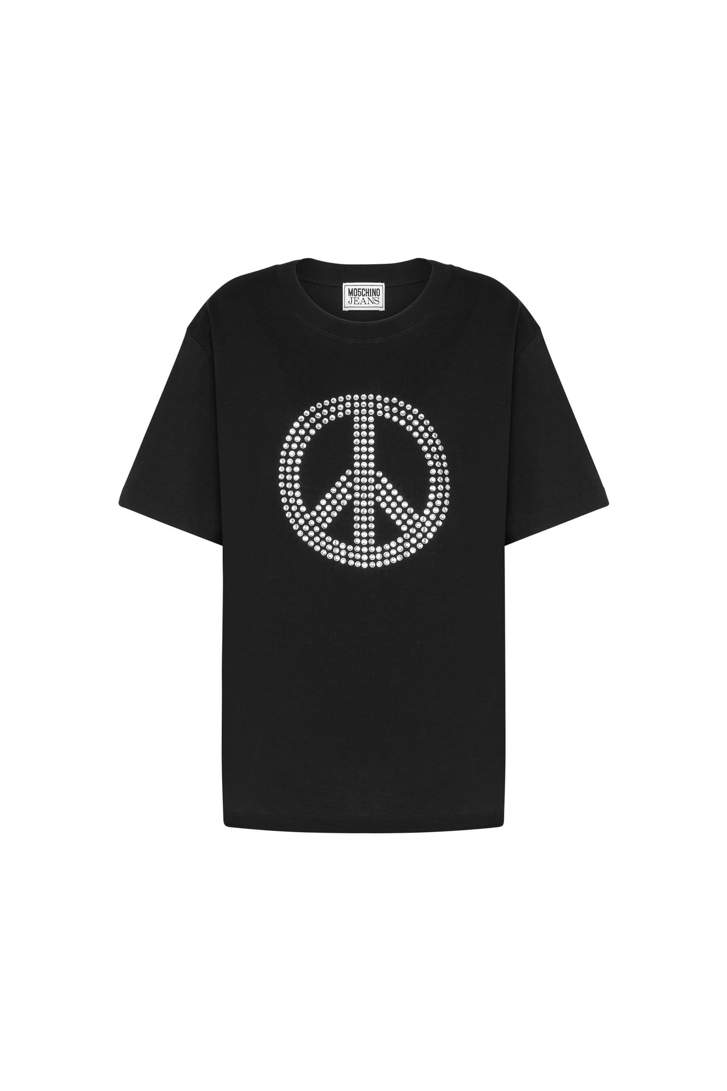 T-SHIRT IN JERSEY PEACE SYMBOL BLACK 3