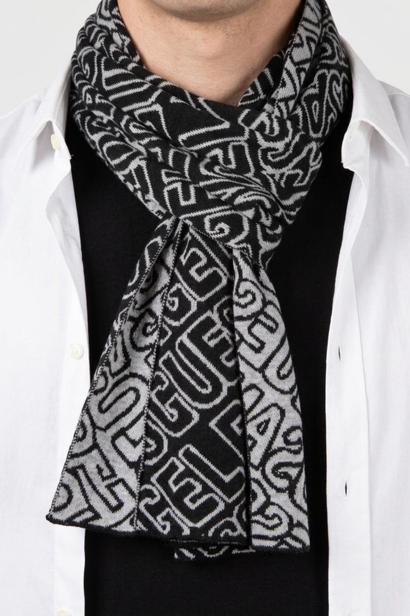 ALLOVER SCARF AO JACQ LA BLACK/GRE 4