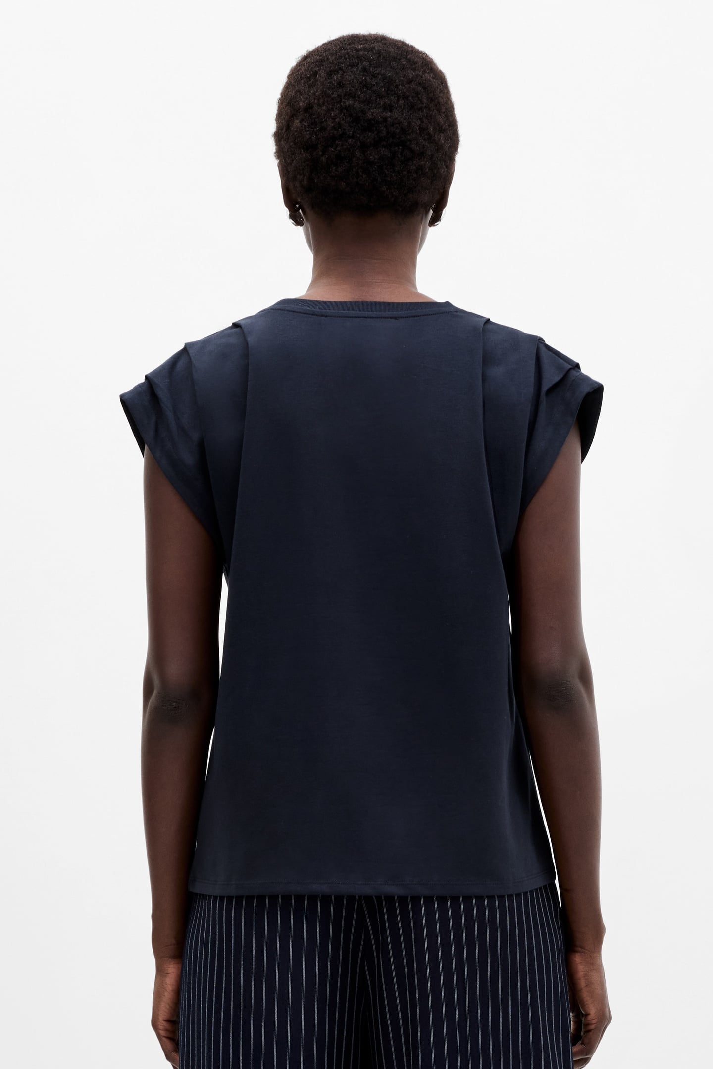 RALLIE PLEATED SHOULDER TEE NAVY NAVY 3
