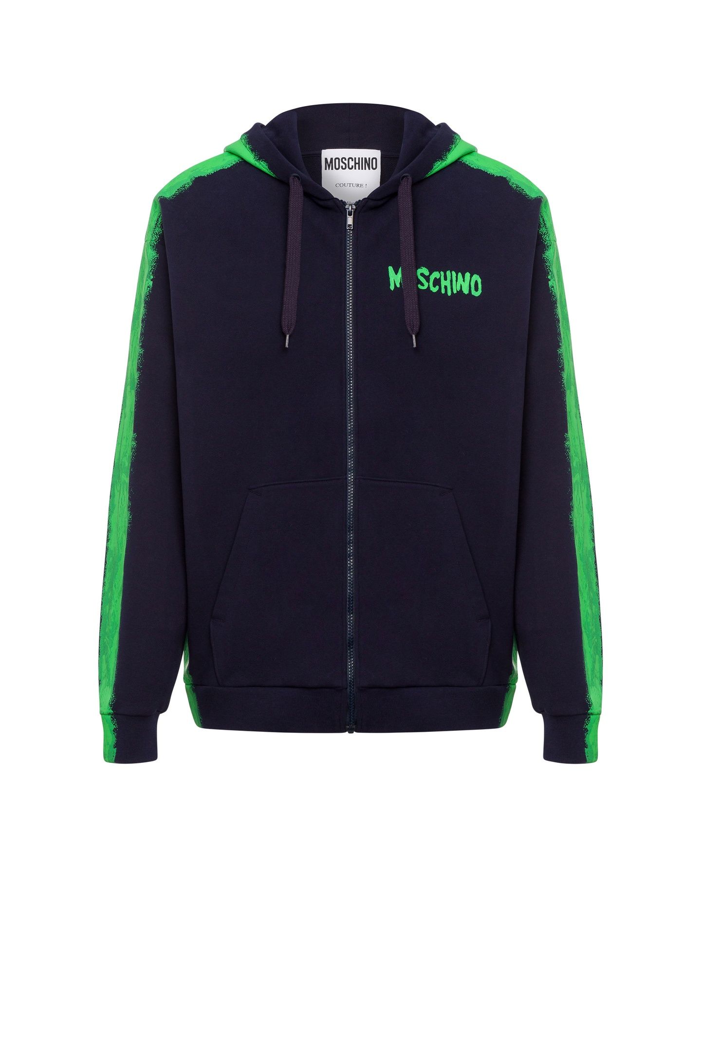 MOSCHINO PAINT ZIP-UP SWEATSHIRT BLUE 3