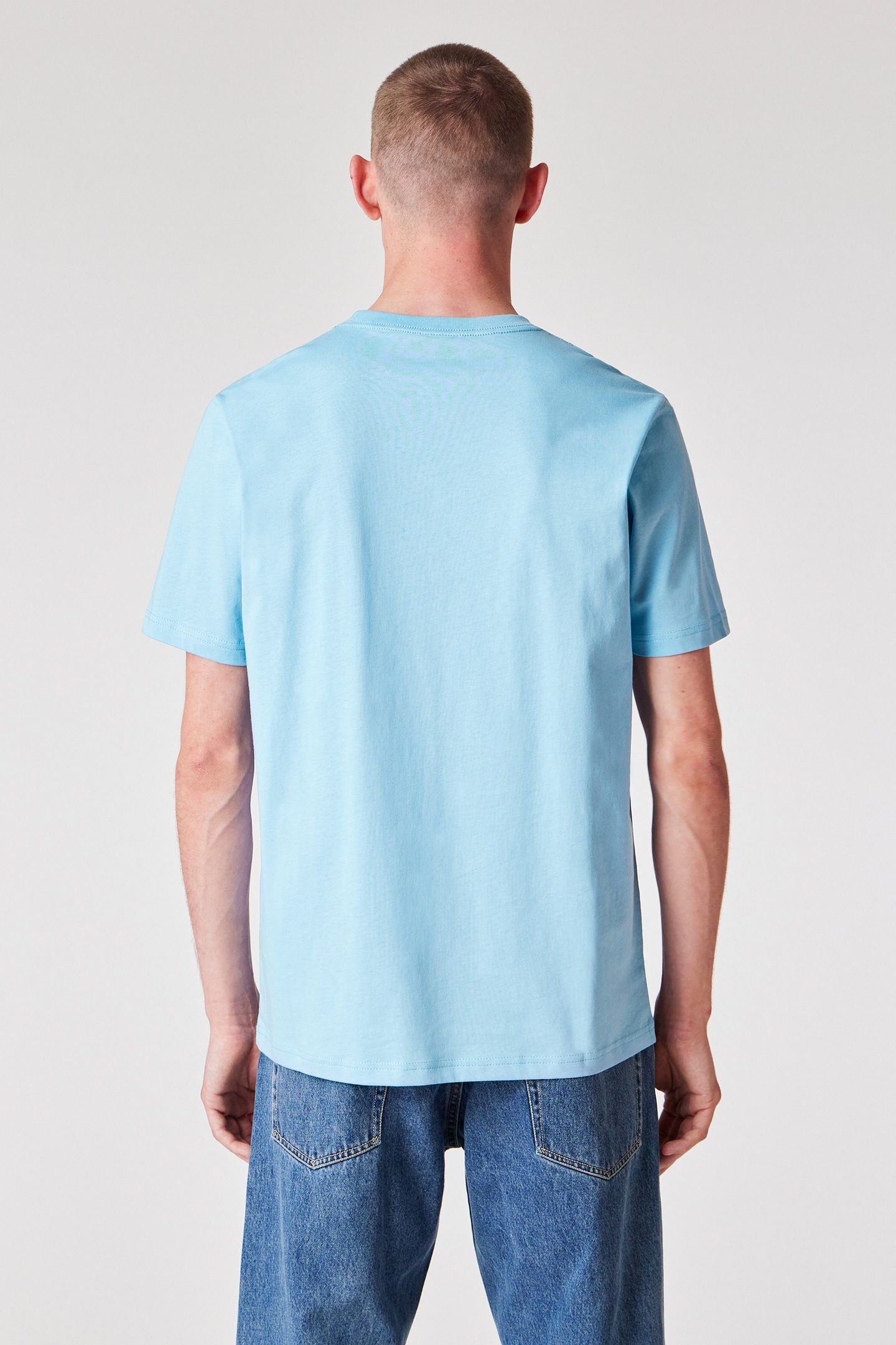 MENS REG FIT SS TSHIRT ZEBRA LIGHT BLUE 3