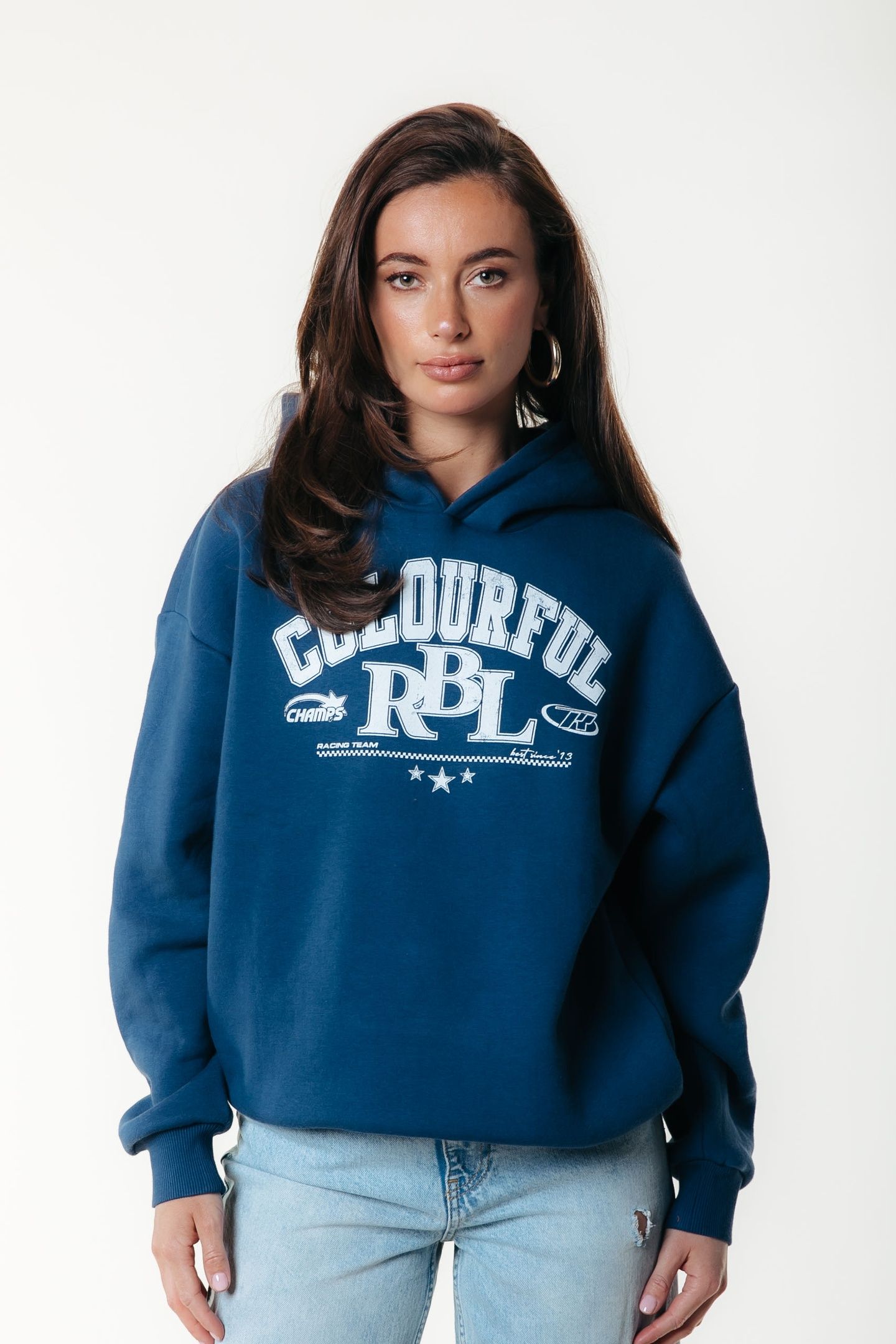 CR RBL SPORTS CLEAN HOODIE MEDIUM BLUE 2