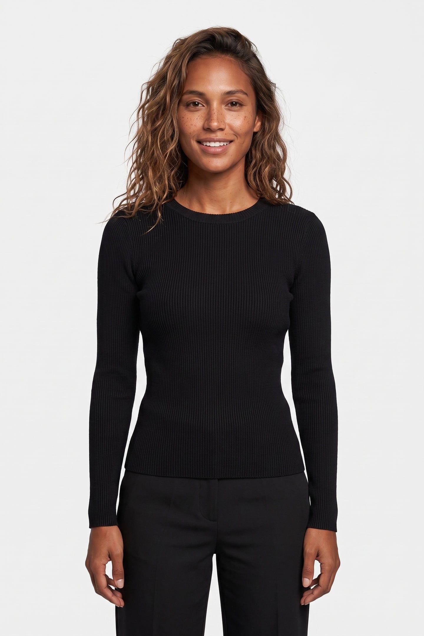 TINT RIB SWEATER BLACK 1