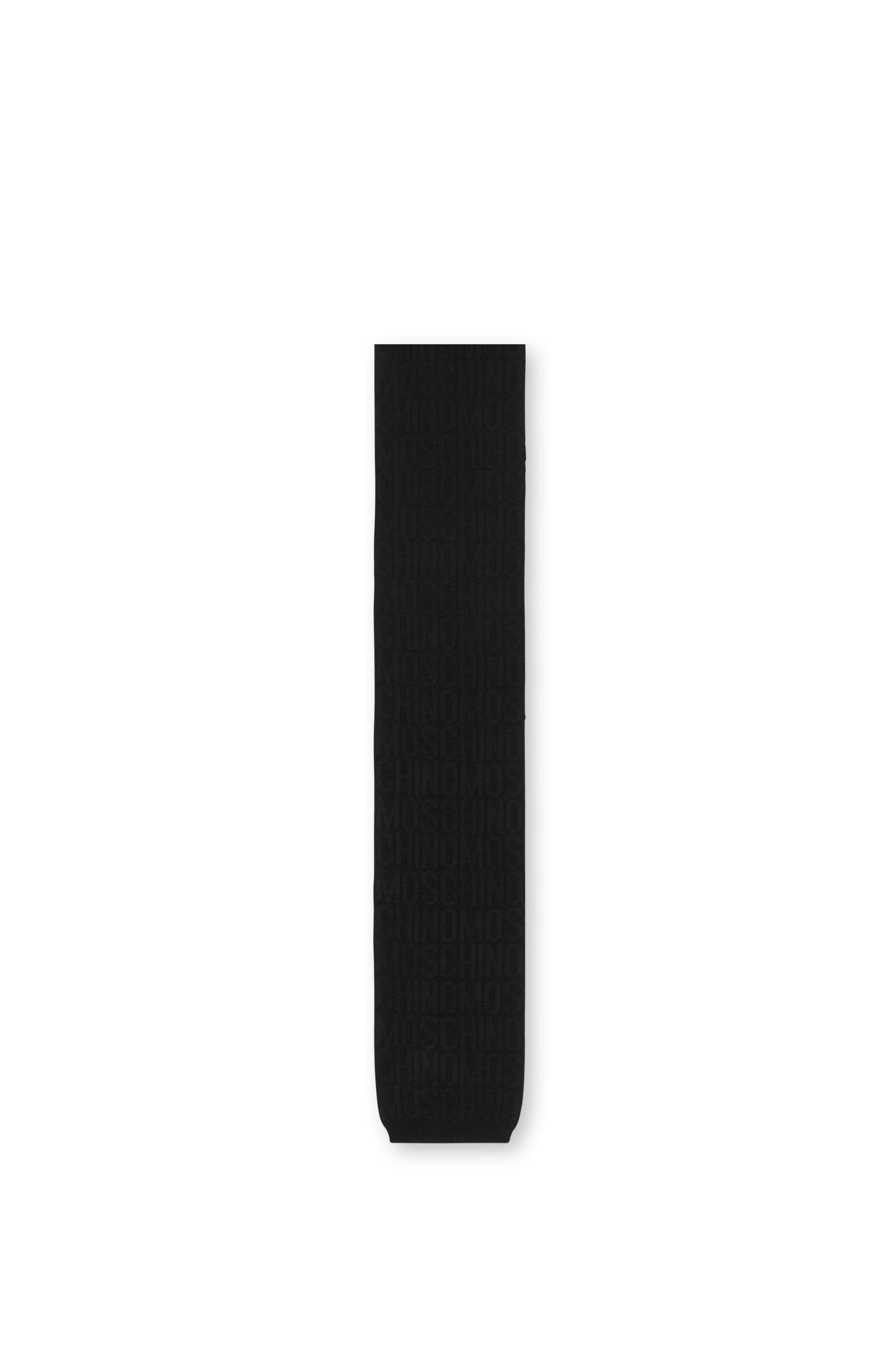 THIN KNIT SCARF ALLOVER LOGO BLACK 2