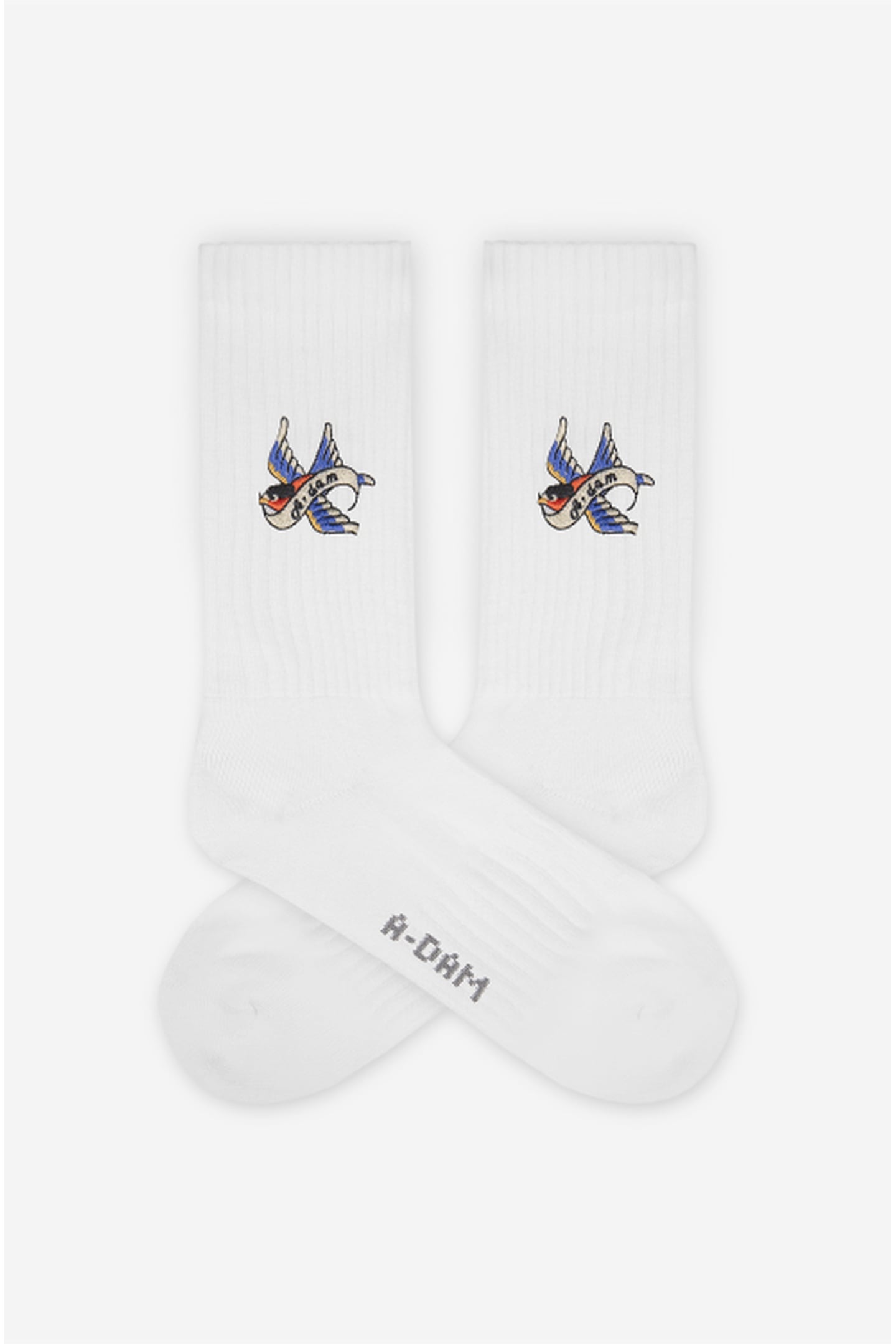A-DAM 3-PACK CREW SOCKS ADAM BIRD WHITE 2