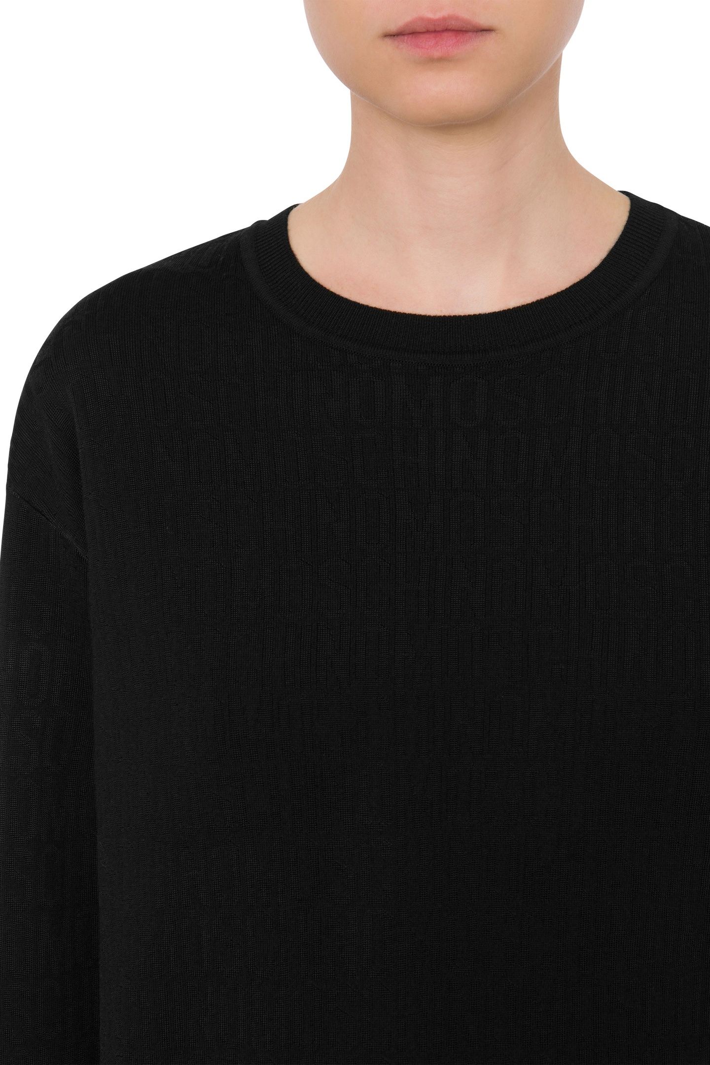ALLOVER LOGO WOOL PULLOVER BLACK 4