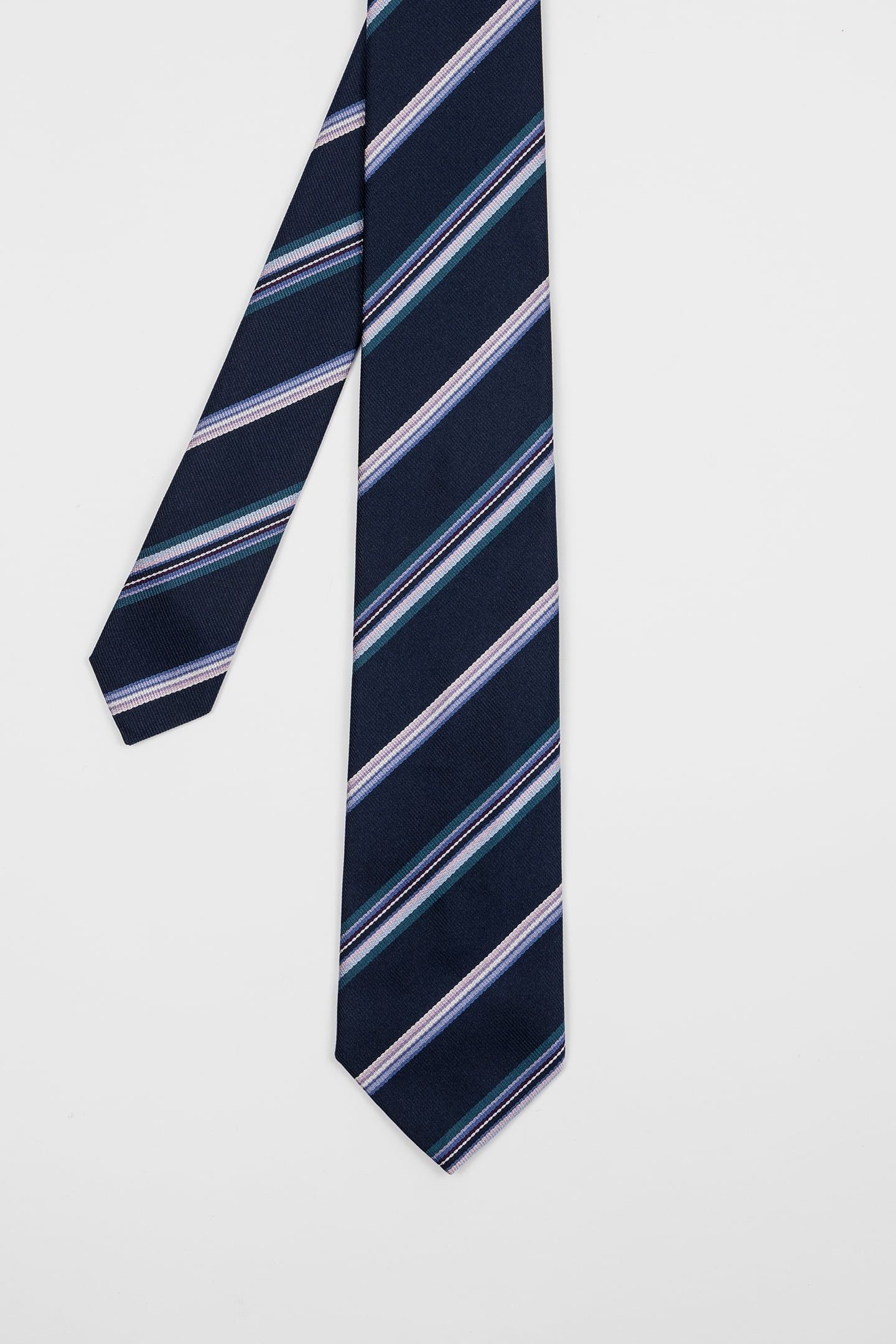 MEN TIE MULTICOL STRIPE NAVY 6