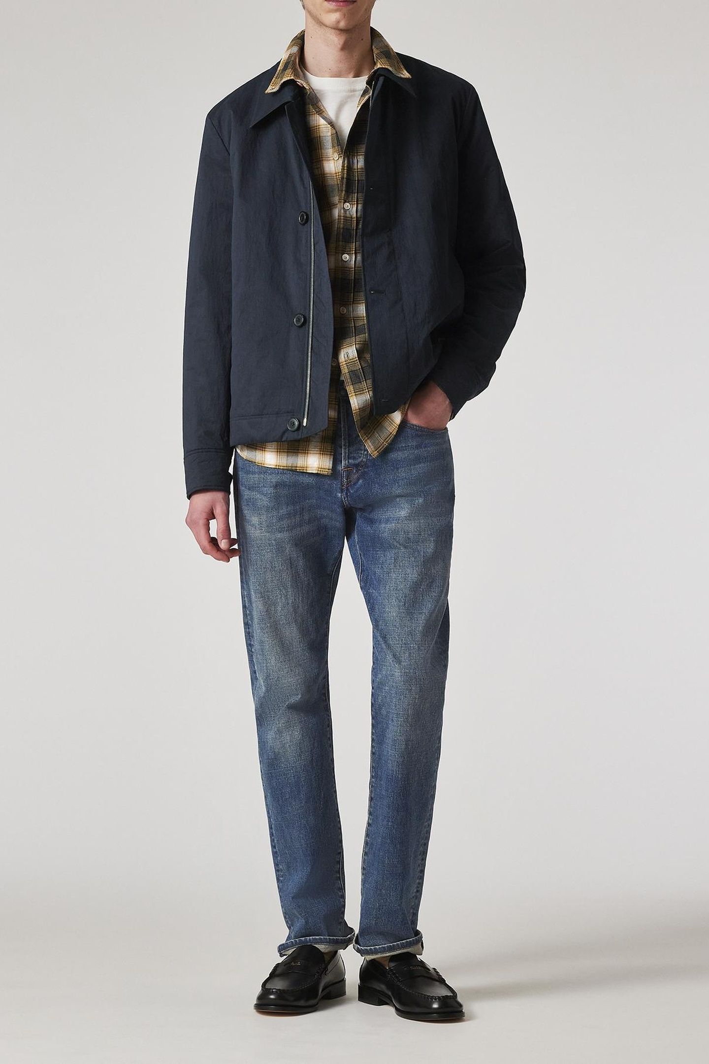 MENS WADDED HARRINGTON JKT NAVY 5