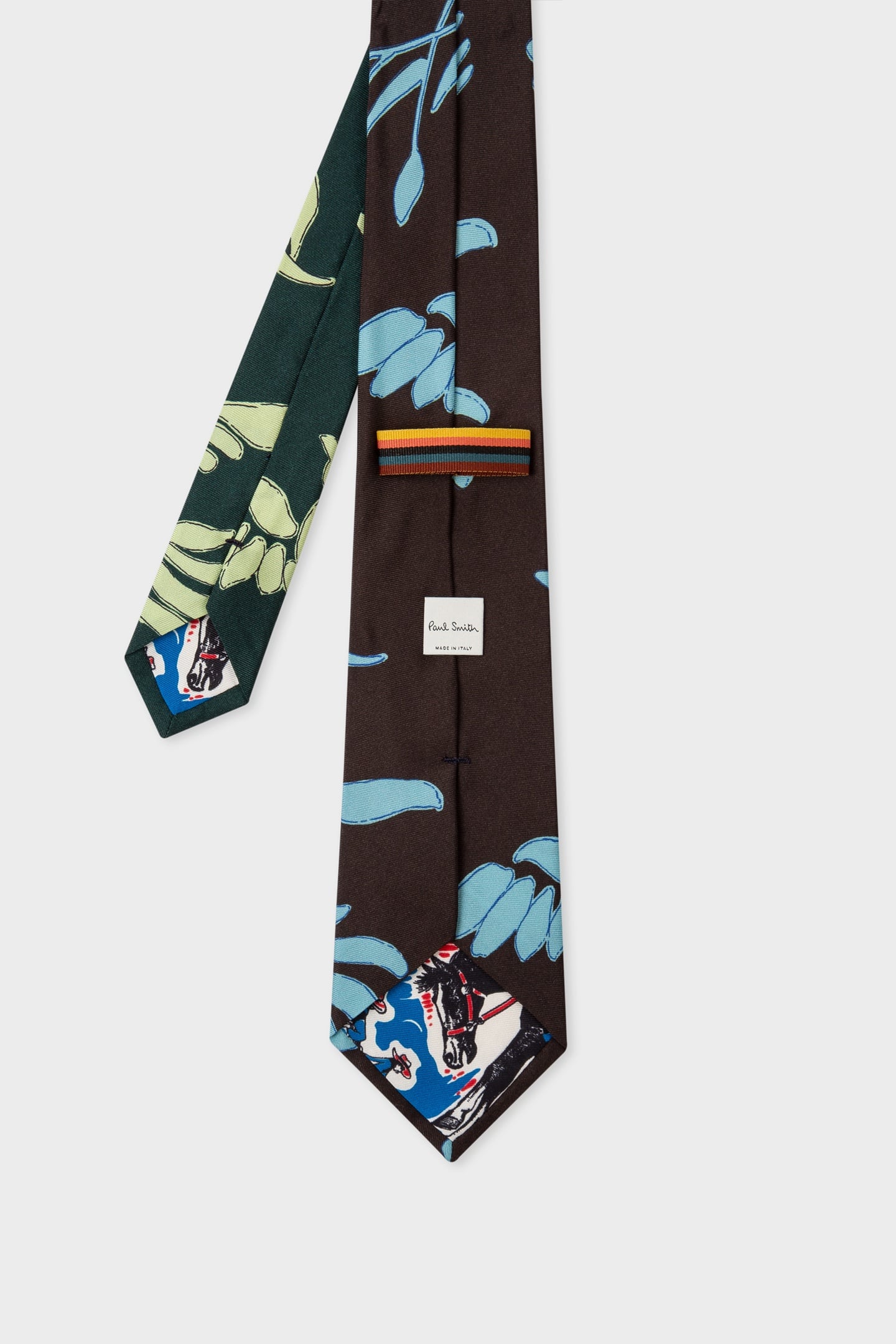 MEN TIE BIRD PRNT CHOCOLATE 2