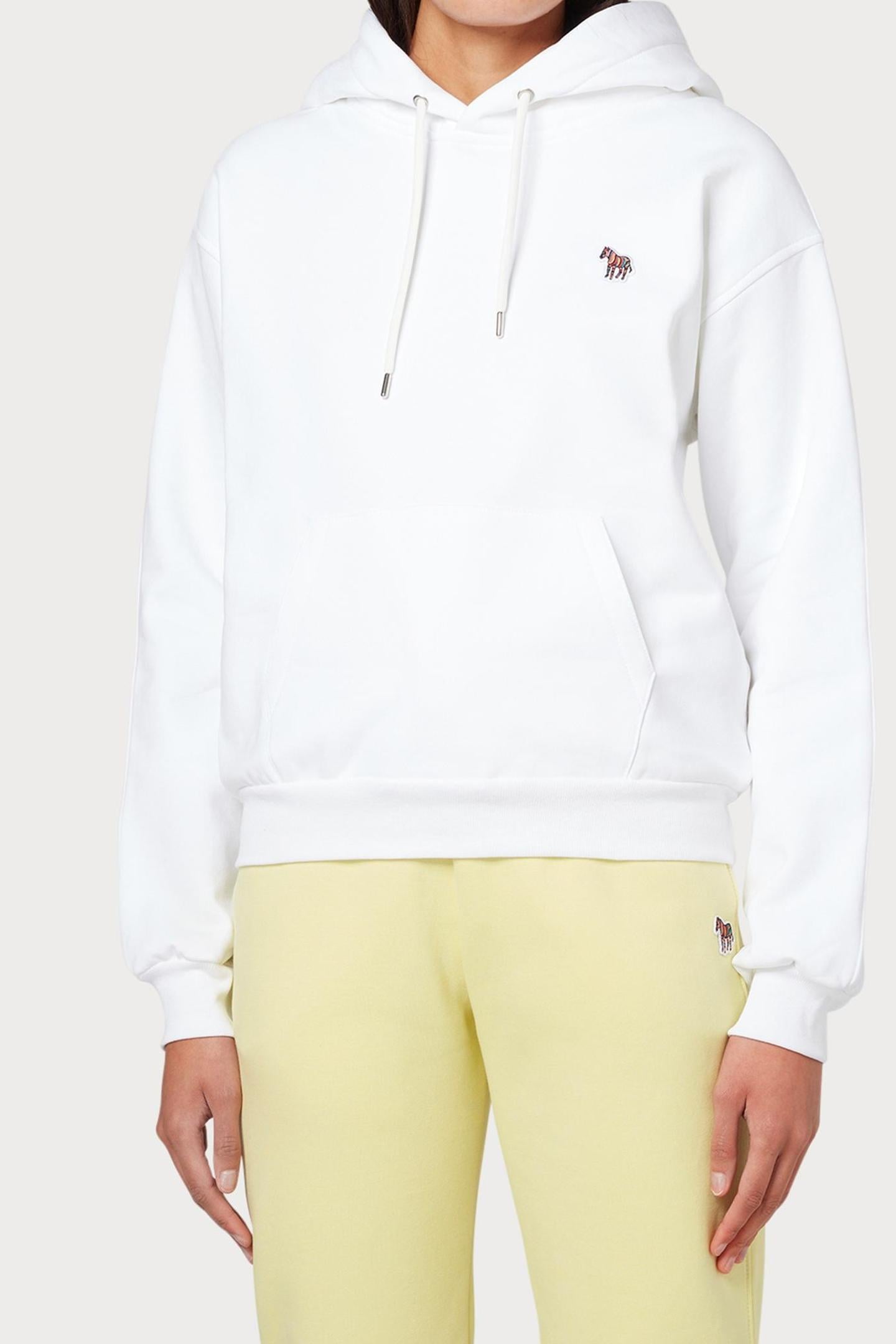 WOMENS ZEBRA HOODY WHITE 1