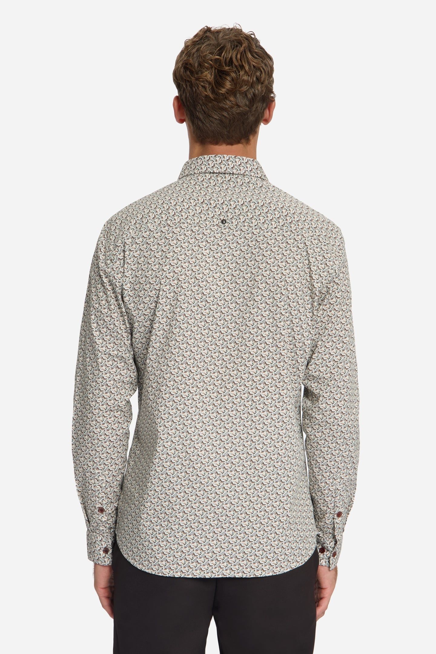 SHIRT STRETCH ALLOVER PRINTED CARAMEL 4