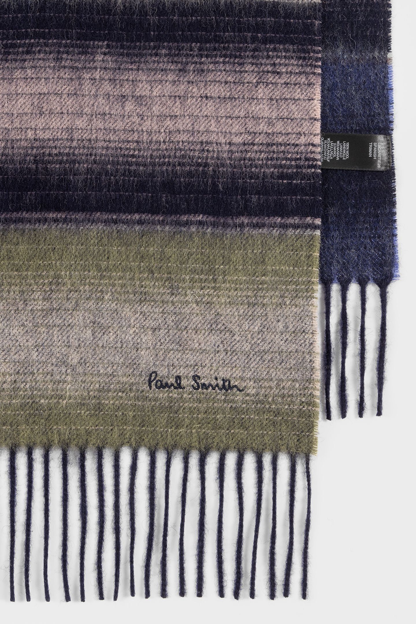 MEN SCARF DEGRADE STRIPE NAVY 2