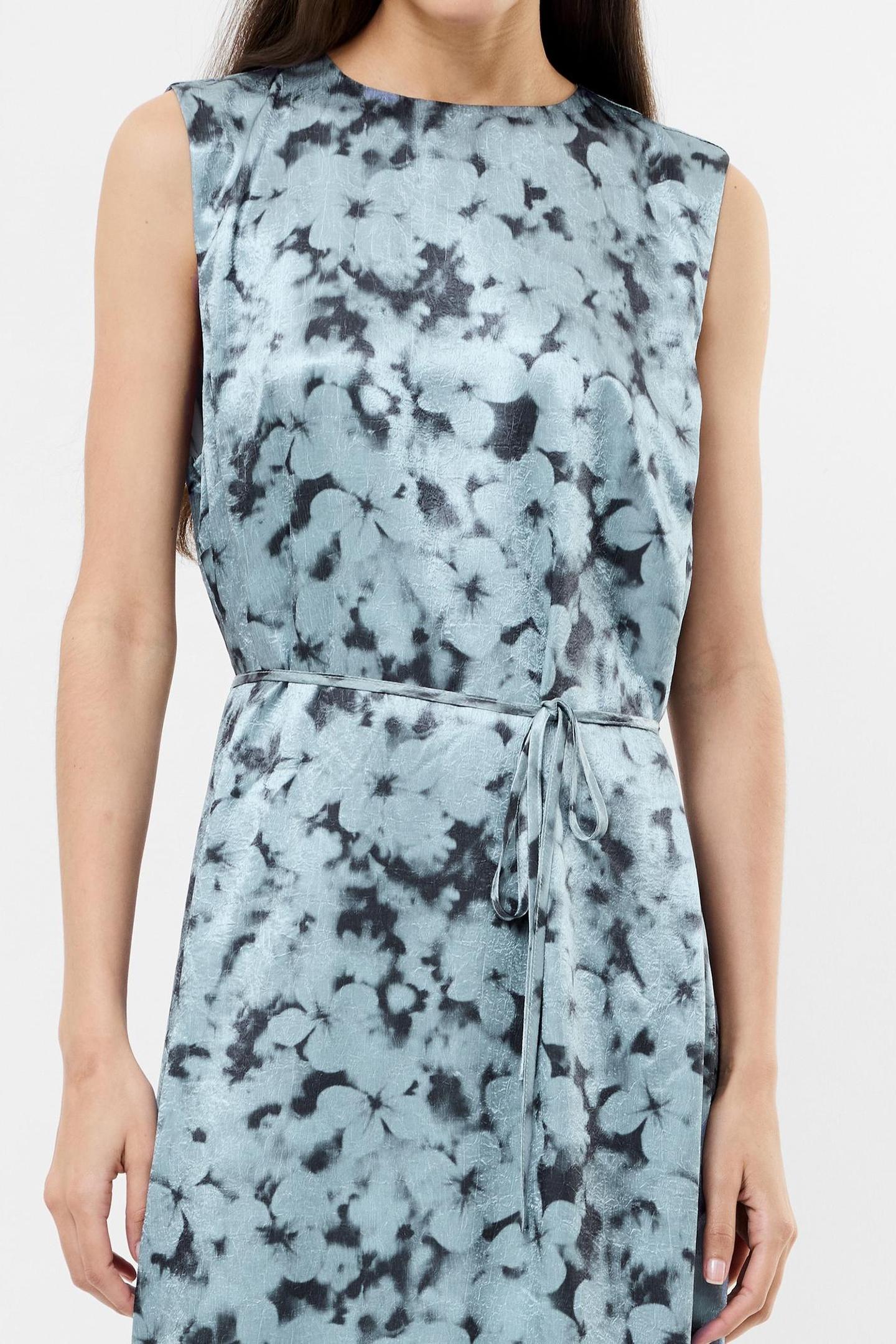 CASSIE EMILE CRINKLE MIDI DRES BLUE MULTI BLUE MULTI 4
