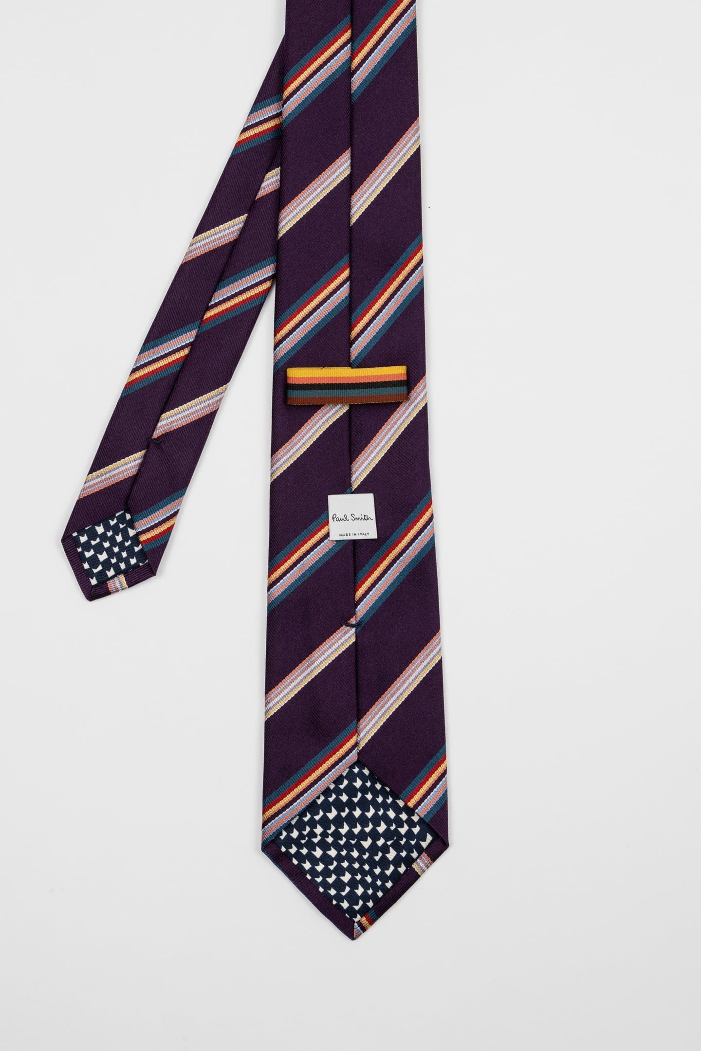 MEN TIE MULTICOL STRIPE PURPLE 2