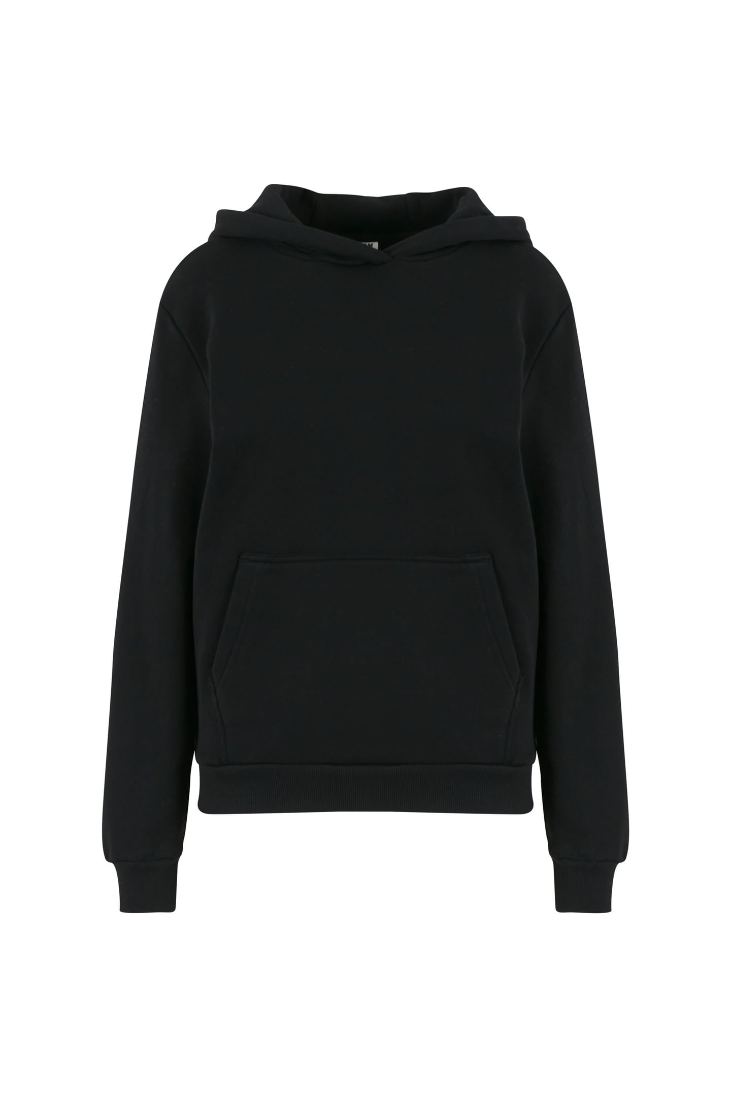 LADIES ESSENTIALS LOOSE BRUSHED FLEECE HOODY BLACK 3