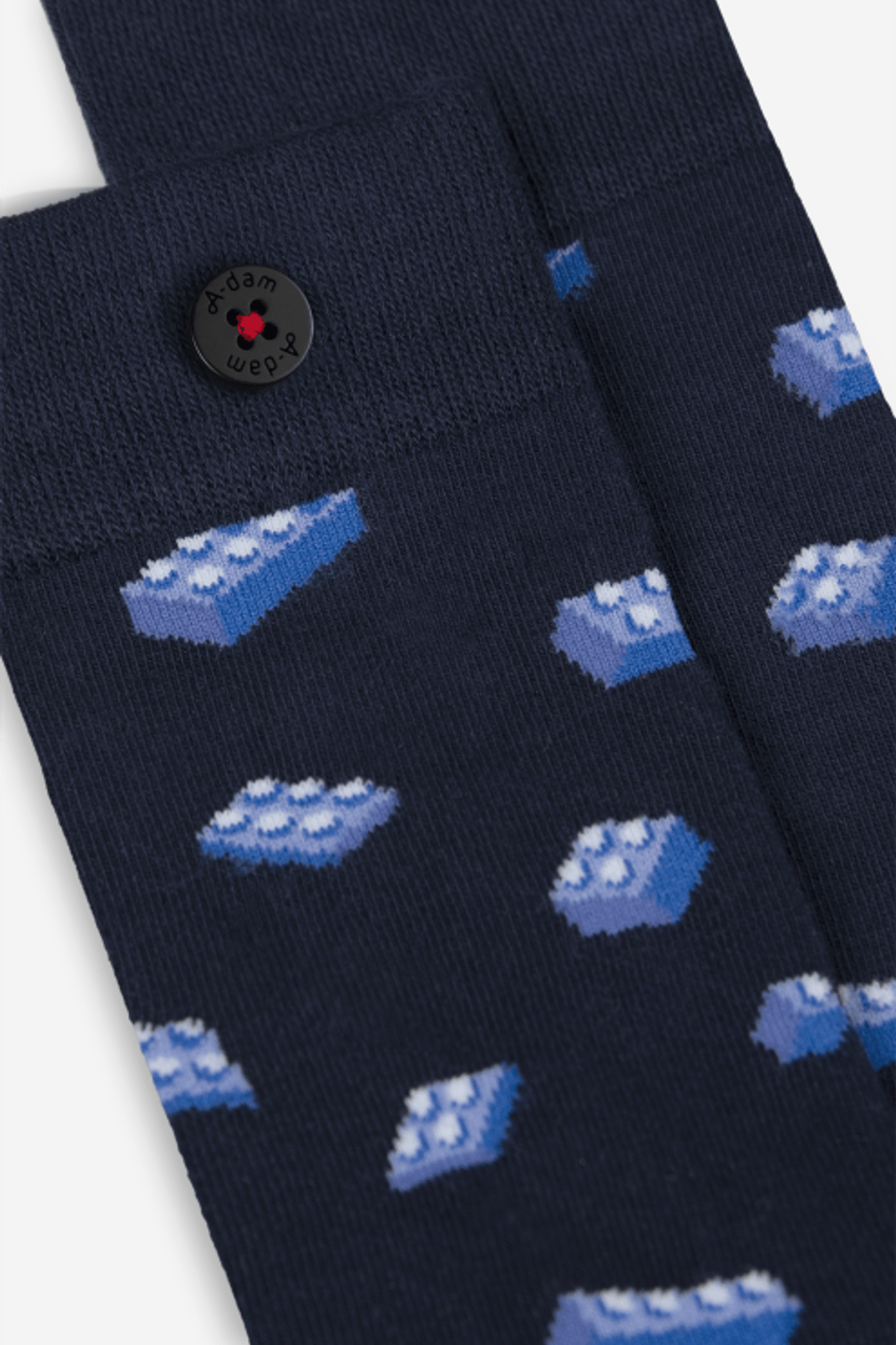A-DAM 3-PACK CASUAL SOCKS BUILDING BLOCKS BLUE DARK NAVY 5