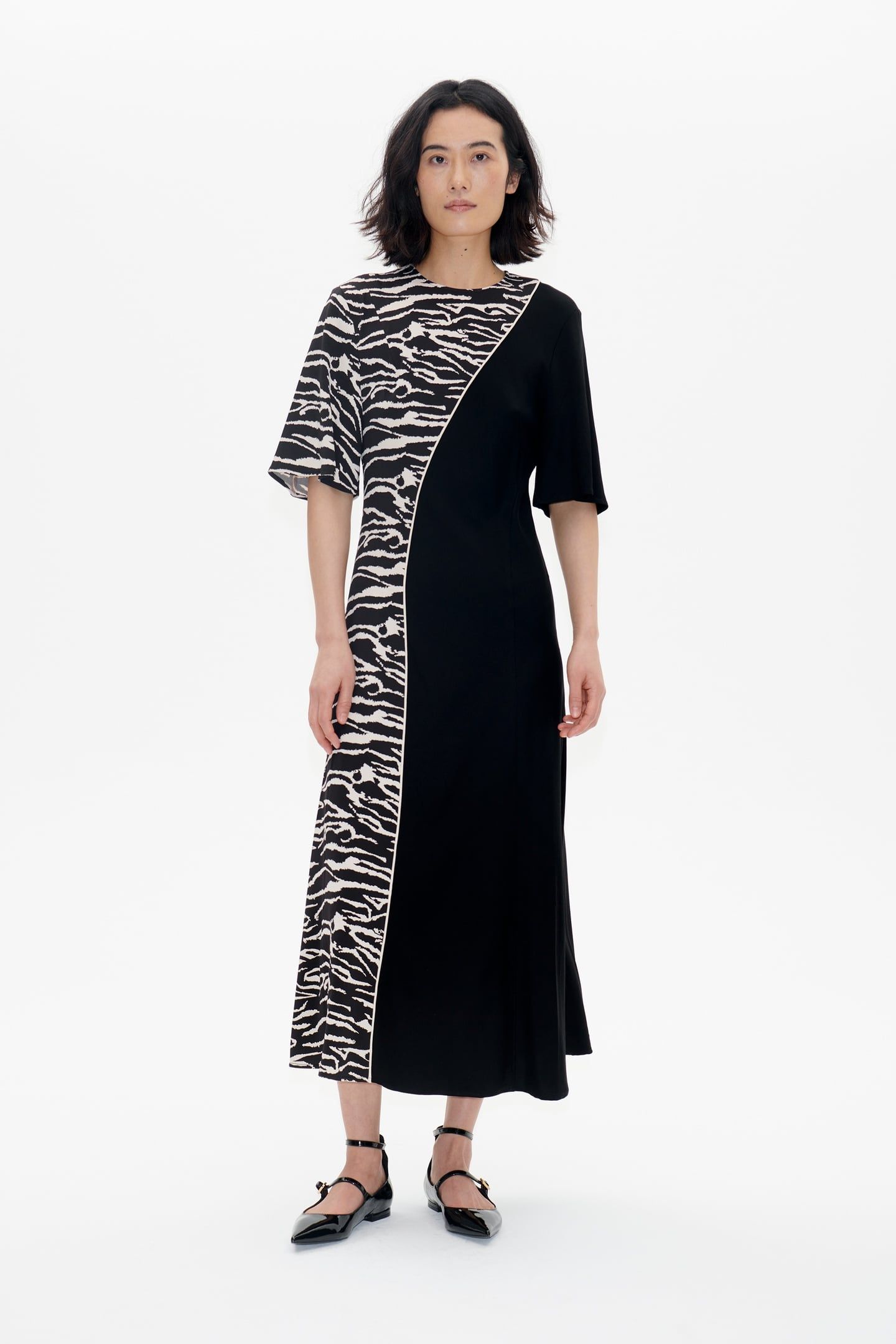 ANABEL DRESS BLACK WHISPER ZEBRA 1