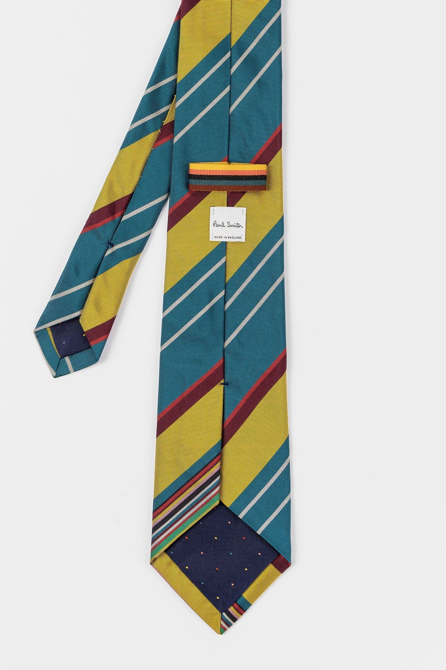 MEN TIE SIGNATR STRP TIP PETROL BLUE 2