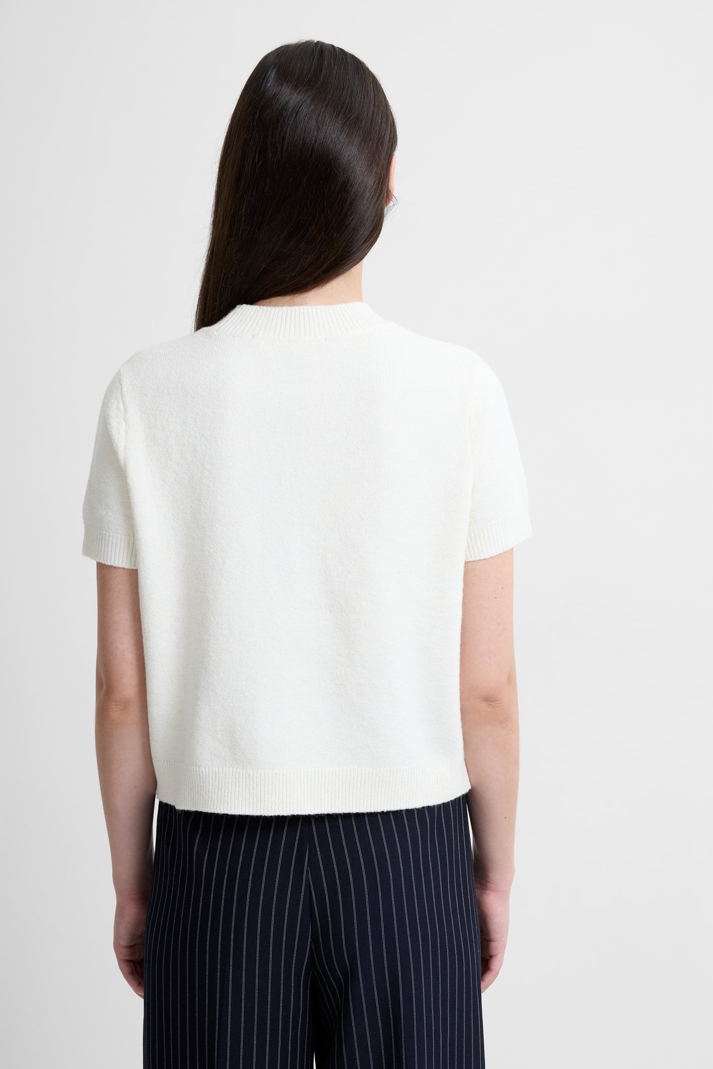 VHARI KNIT MOCK NECK S/S TOP PORCELAIN CREAM PORCELAIN CREAM 3