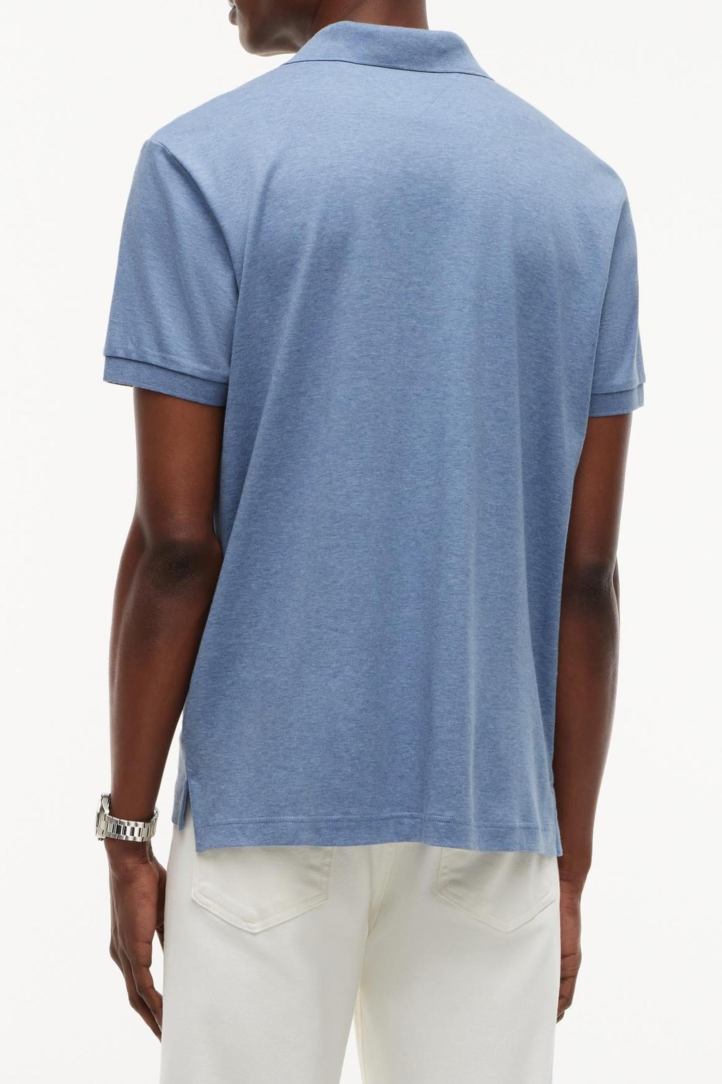 LIQUID COTTON REGULAR POLO HEATHERED BLUE 3