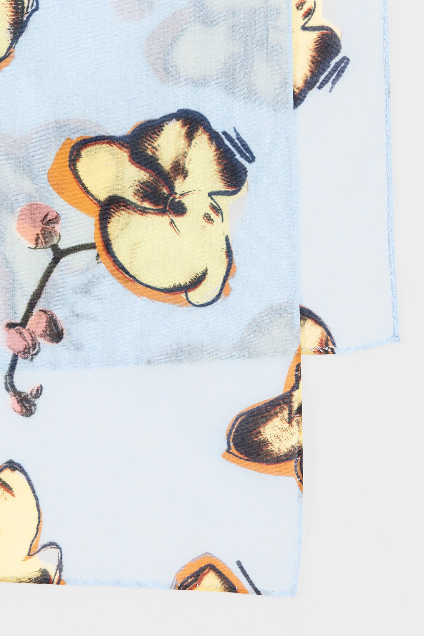 MEN SCARF ORCHID PRINT COBALT BLUE 2