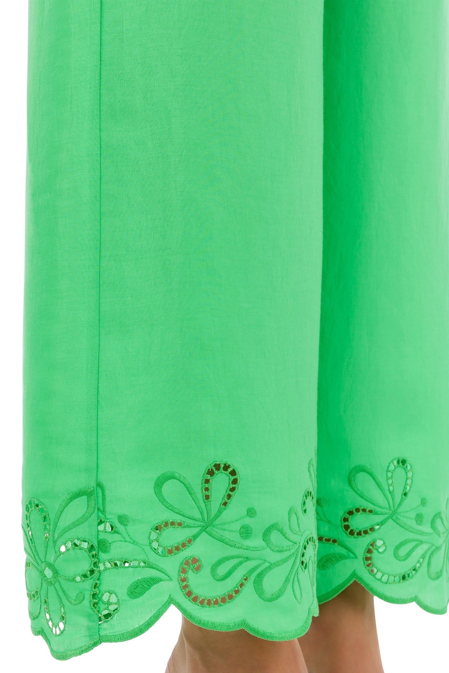 WIDE TROUSERS IN NYLON AND VISCOSE AJOUR GREEN 4